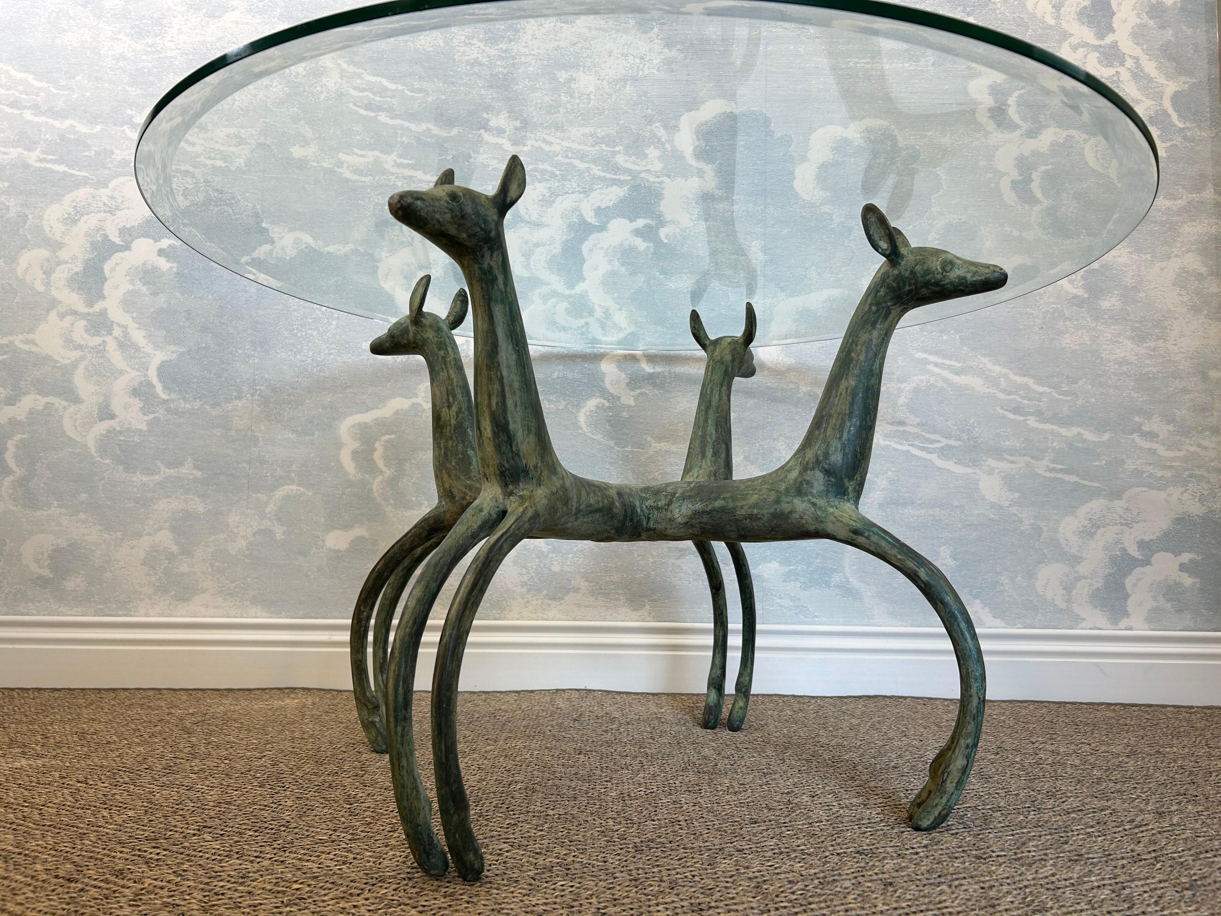 Art déco Sculptural Coffee Table, Patinated Bronze, in the Style of Armand-Albert Rateau en vente