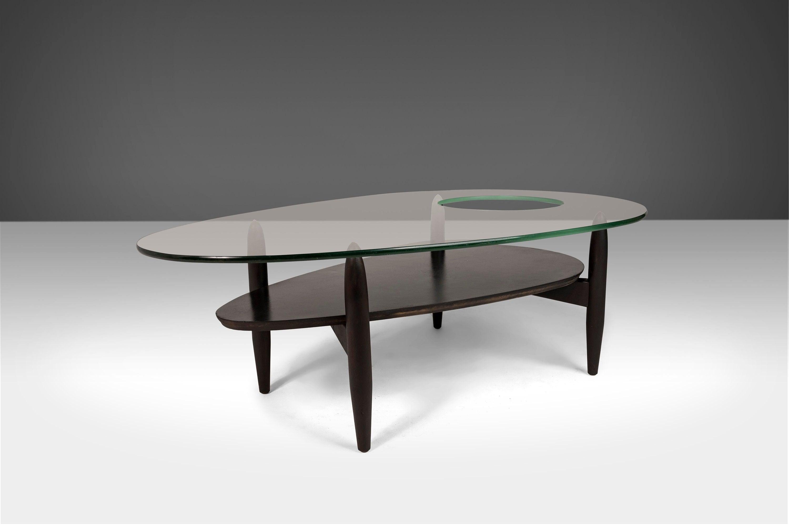 Mid-Century Modern Sculptural Coffee Table / Planter Table in Ebonized Walnut by Adrian Pearsall For Sale