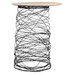 Sculptural Collectible Metal and Marble Table by Costantini, Richiamo, In Stock