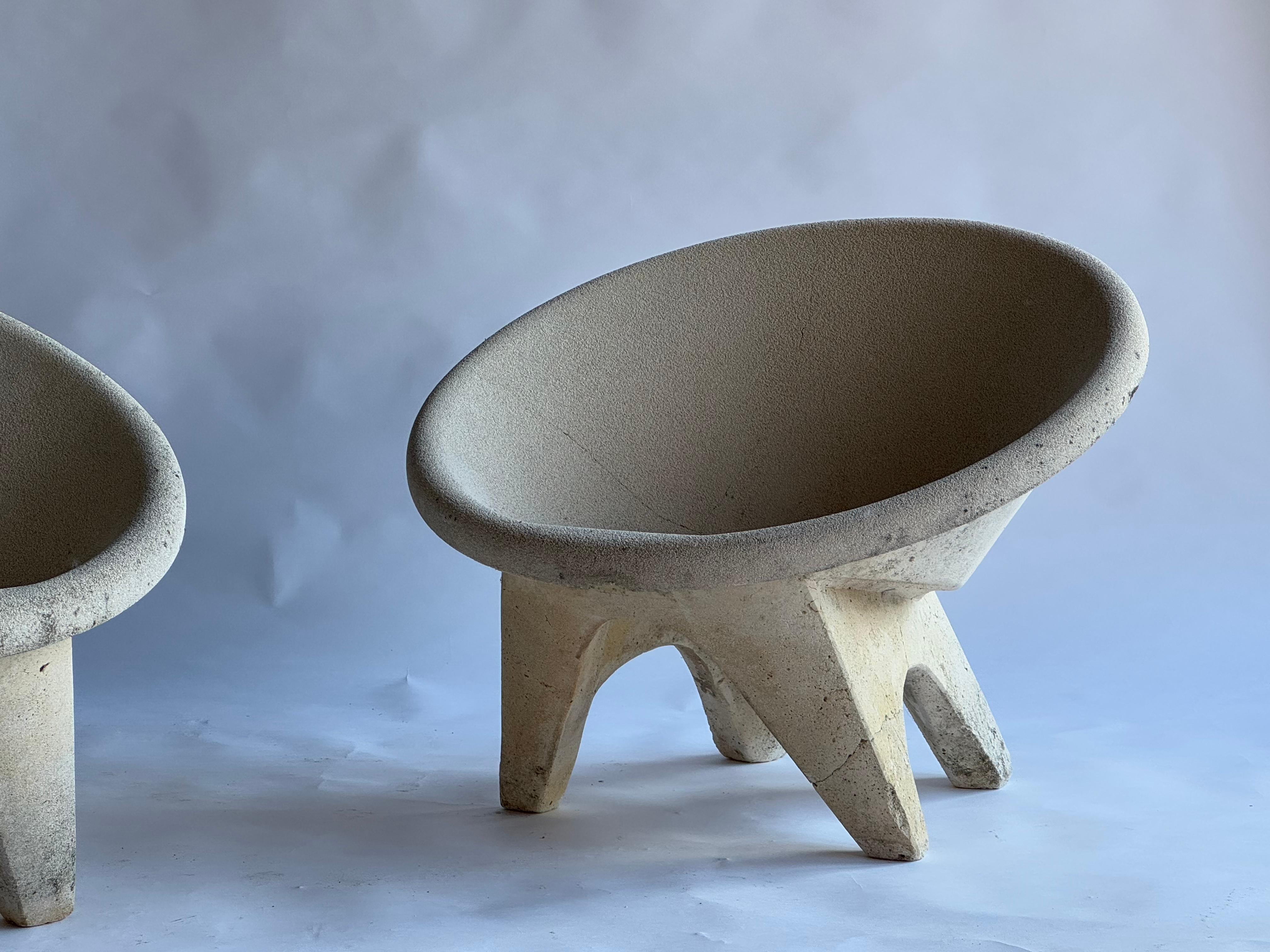 Sillones escultóricos de hormigón, años 60, Italia en venta 5