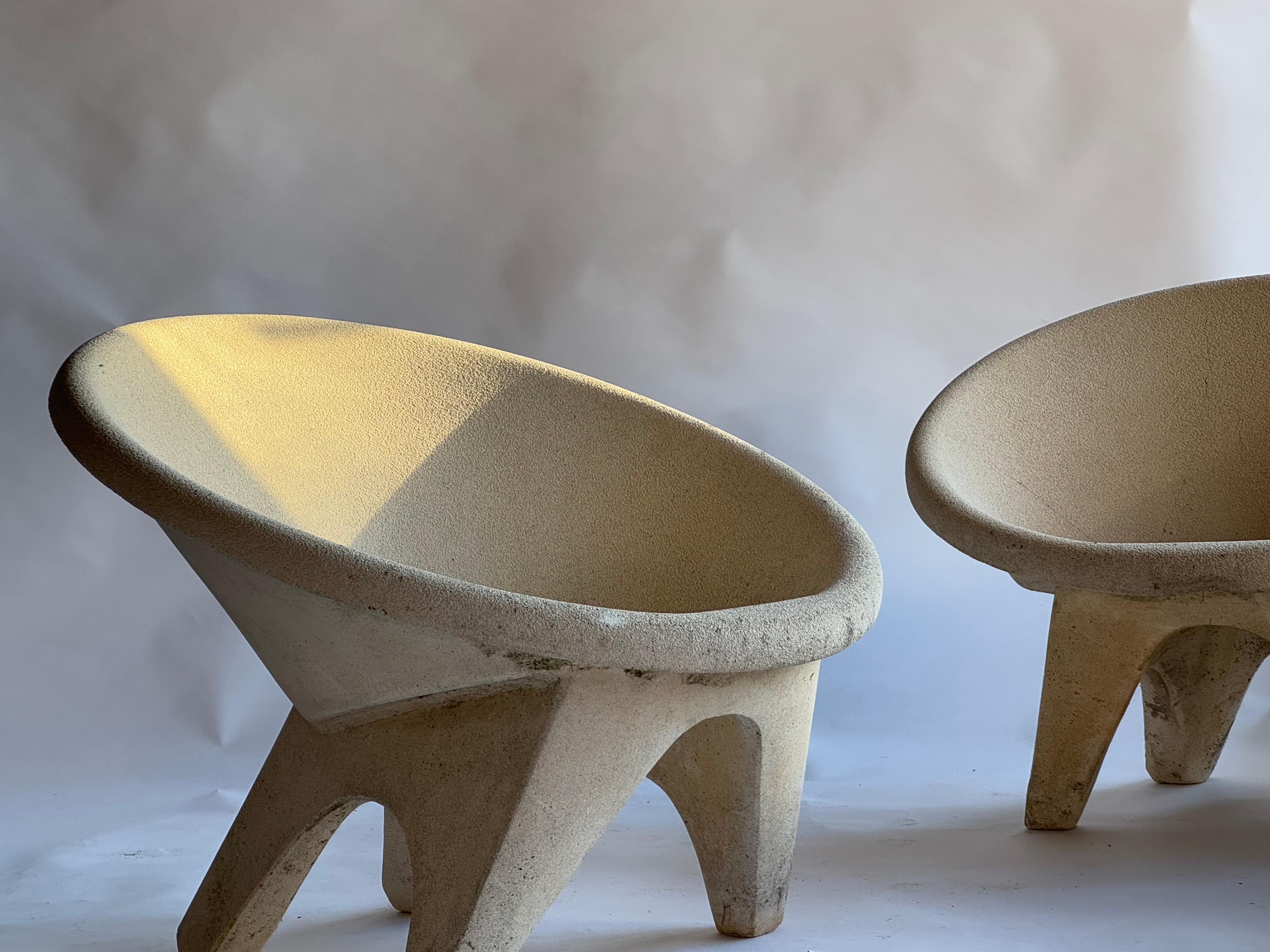 Sillones escultóricos de hormigón, años 60, Italia Concreto en venta
