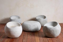 Sculptural Concrete Chair and Table Set