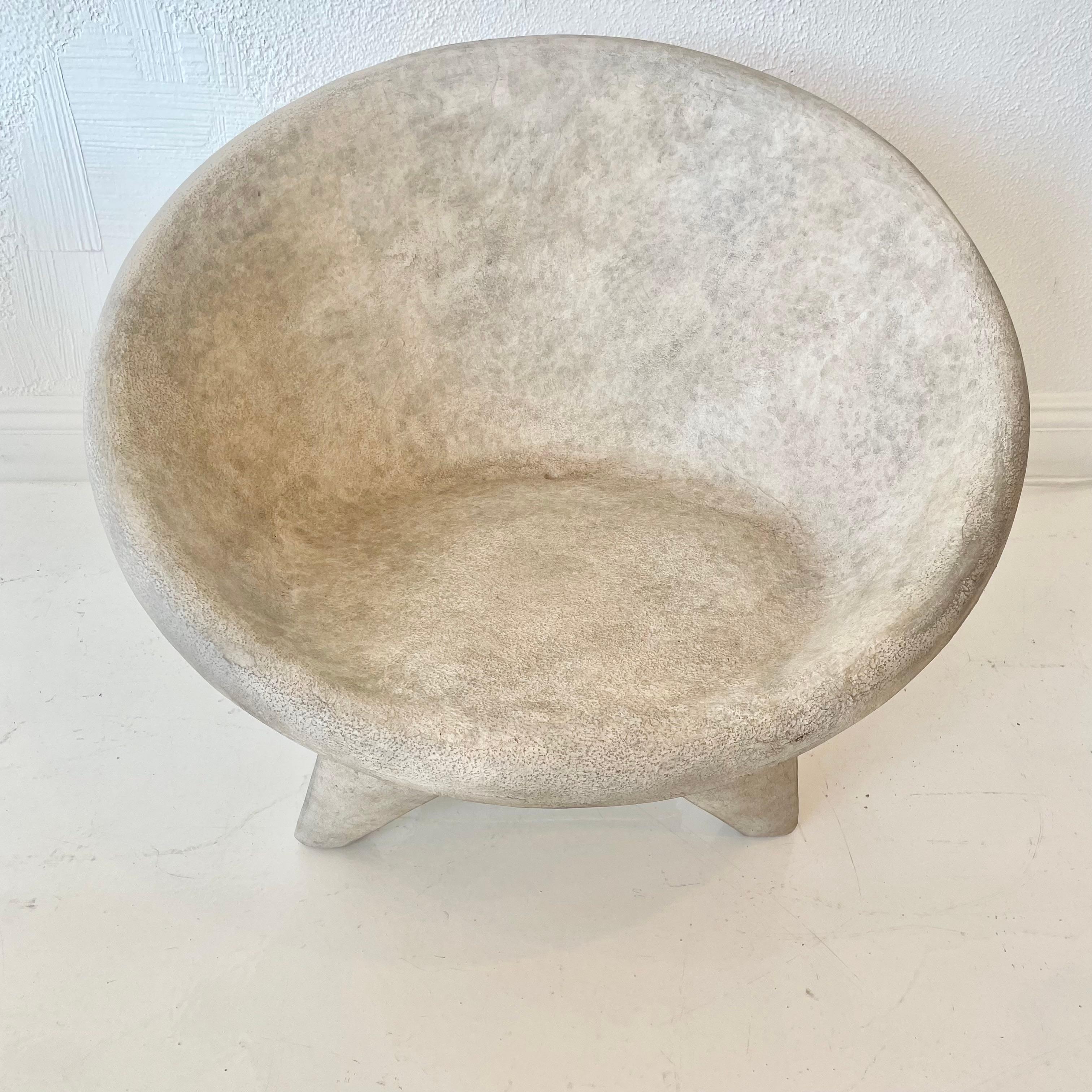 Mid-Century Modern Sculptural Concrete Chair by Merit, Los Angeles For Sale