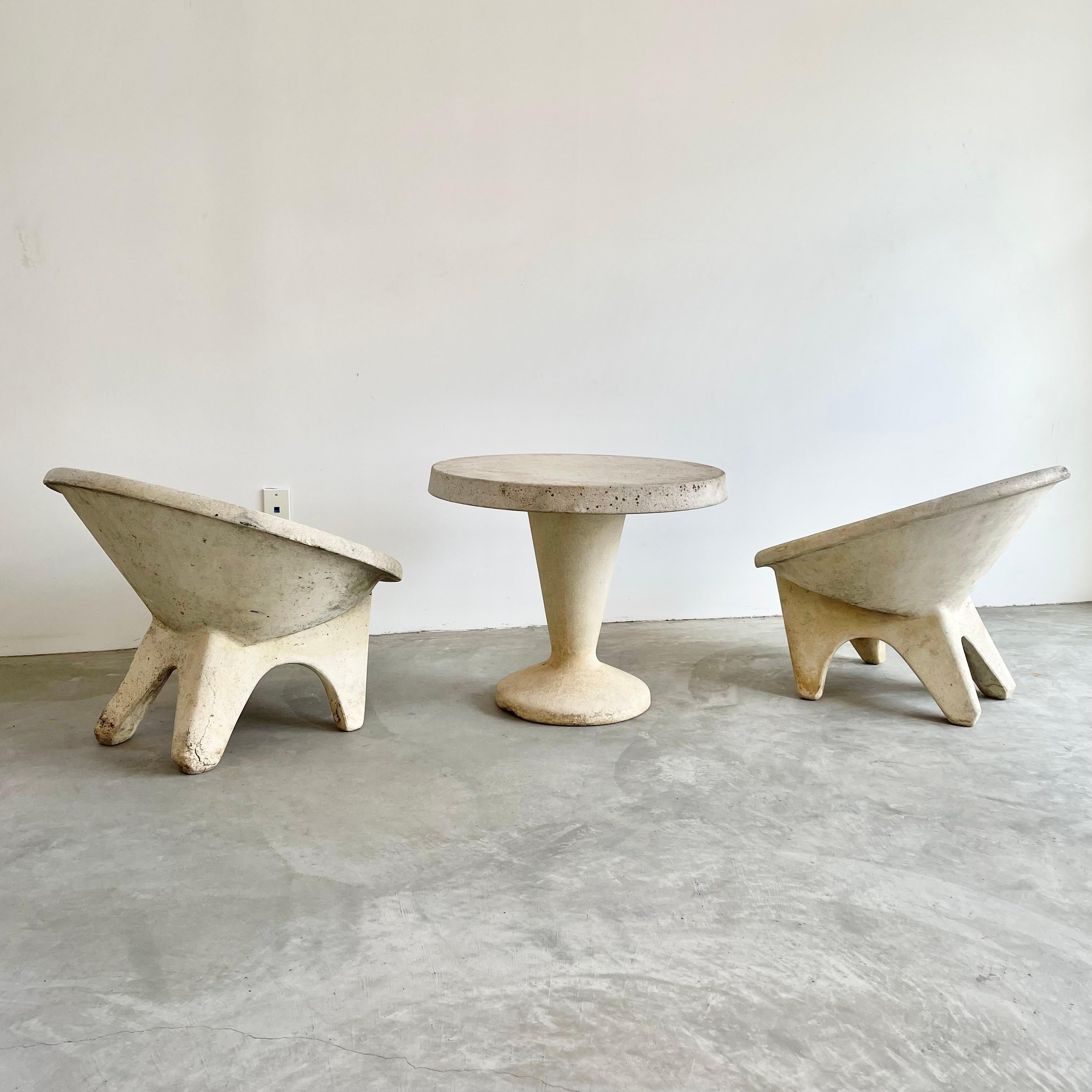 Sculptural Concrete Chairs and Table, 1960s Switzerland 1