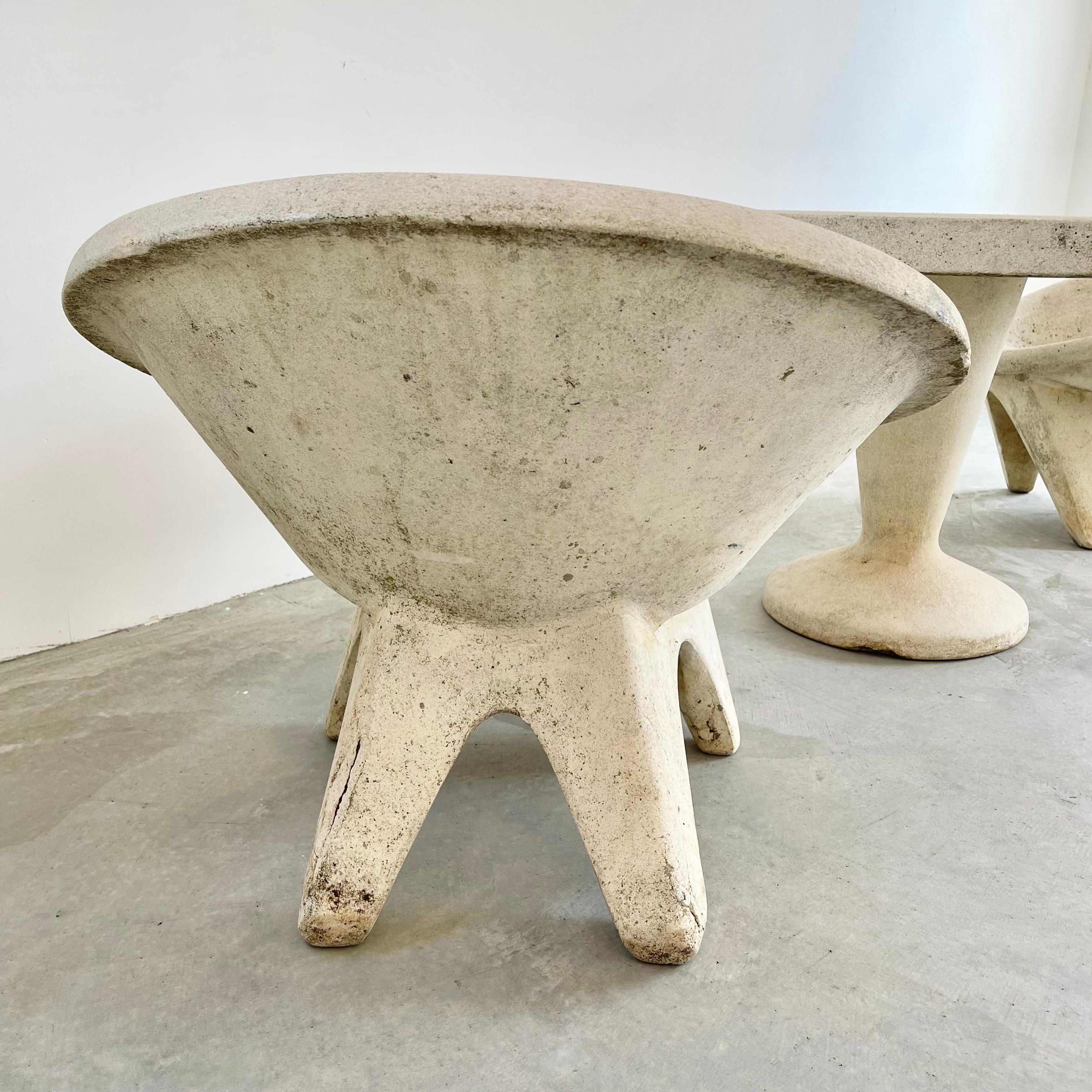 Sculptural Concrete Chairs and Table, 1960s Switzerland 5