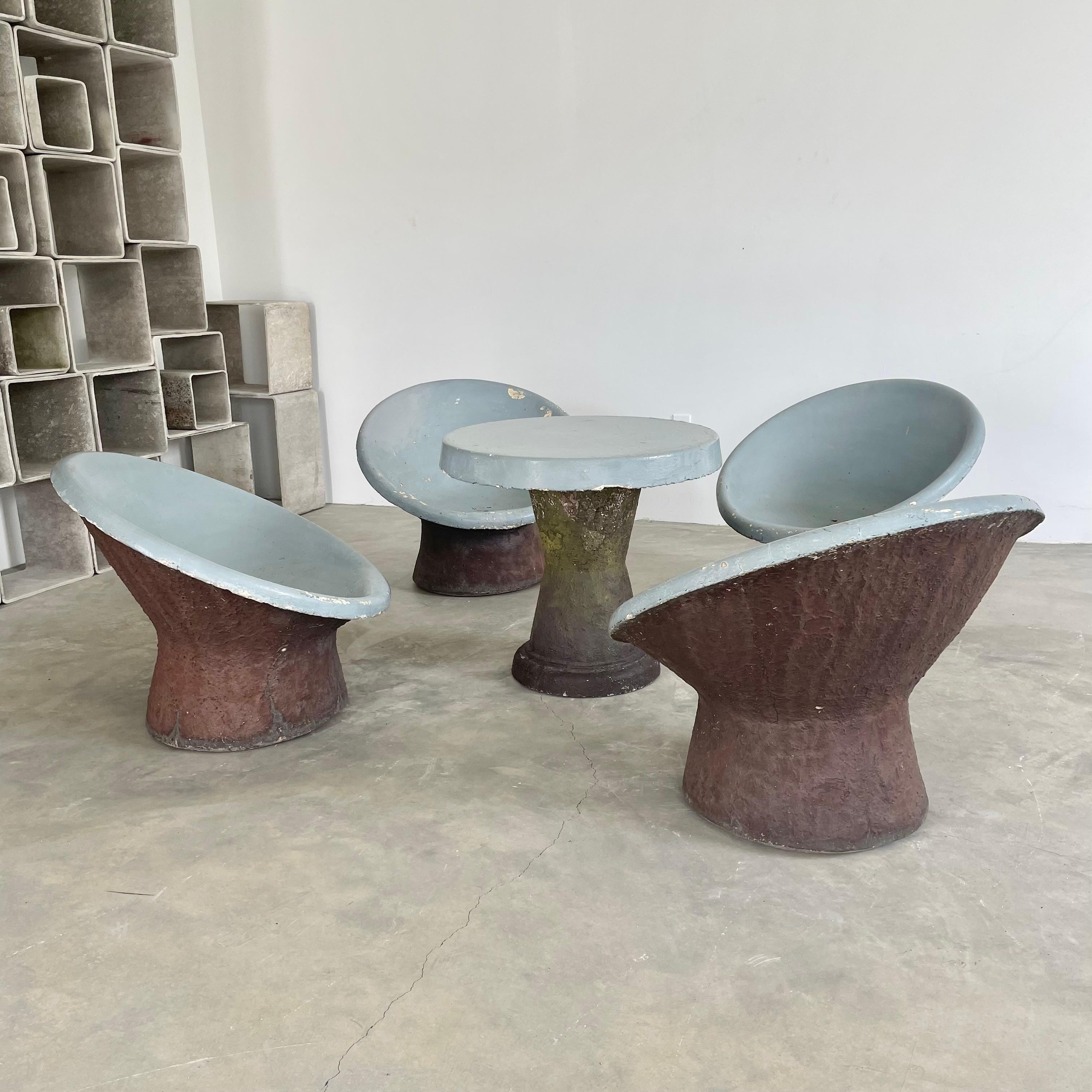 Moderne Chaises et tables sculpturales en béton, années 1960, Suisse en vente
