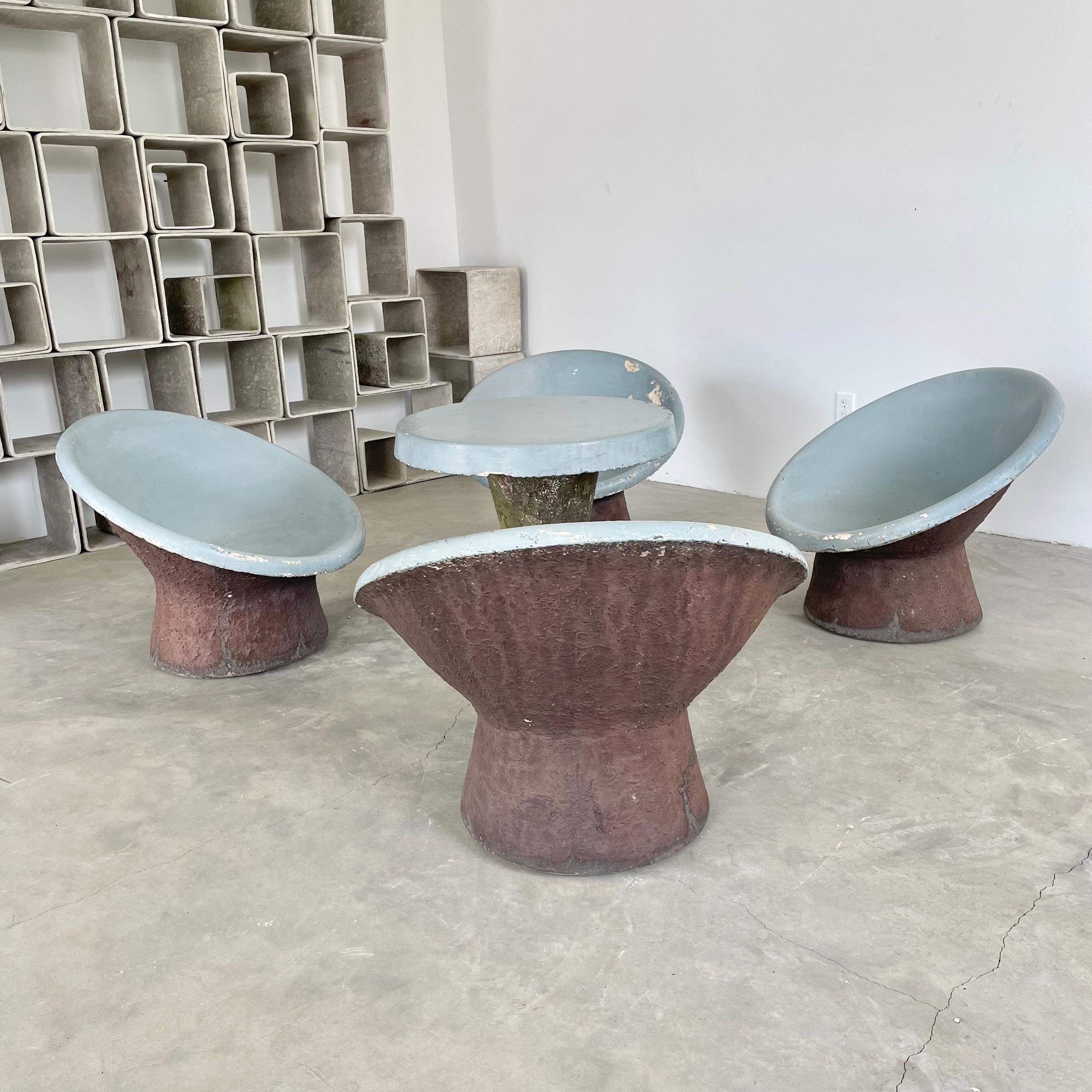 Modern Sculptural Concrete Chairs and Table, 1960s, Switzerland For Sale
