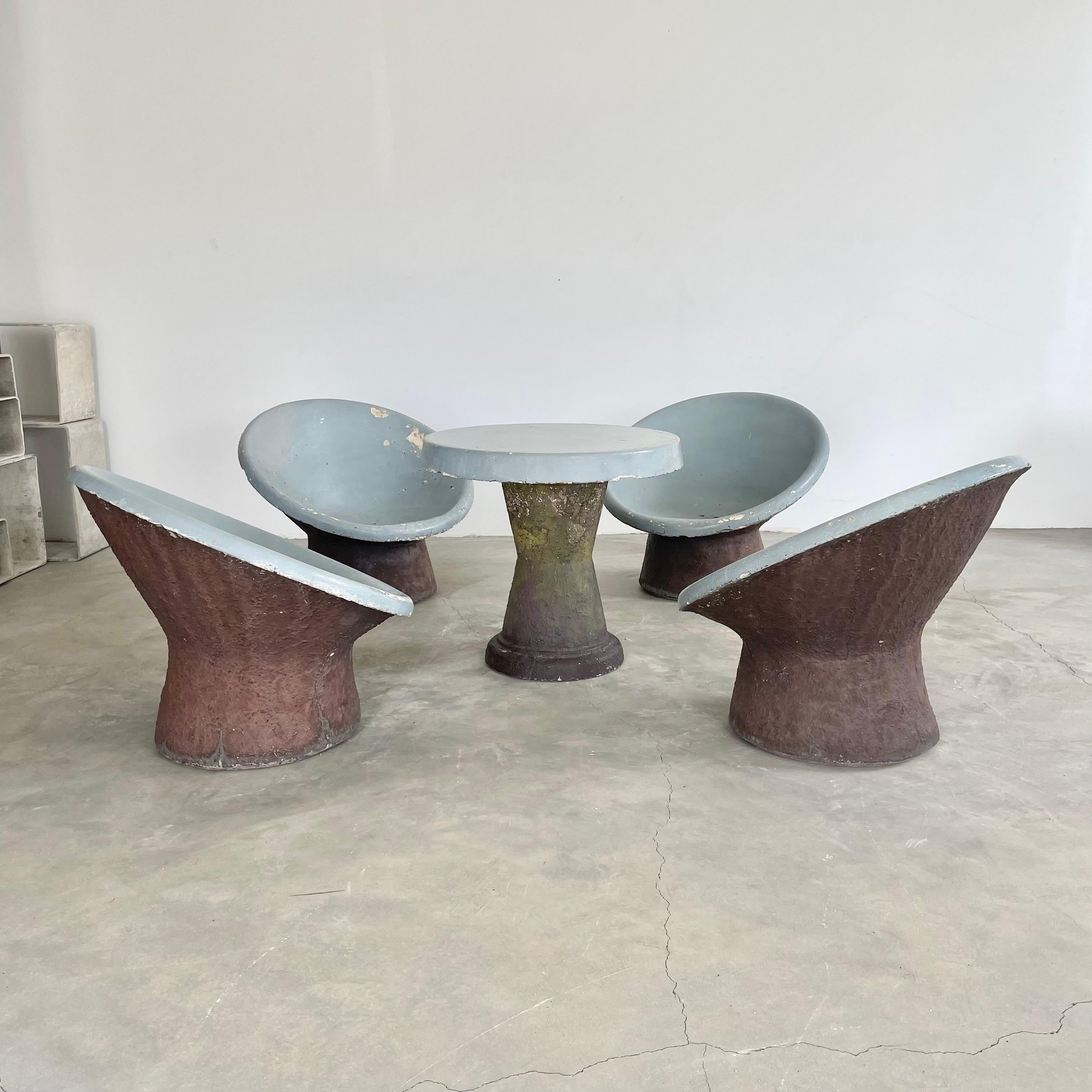 Swiss Sculptural Concrete Chairs and Table, 1960s, Switzerland For Sale