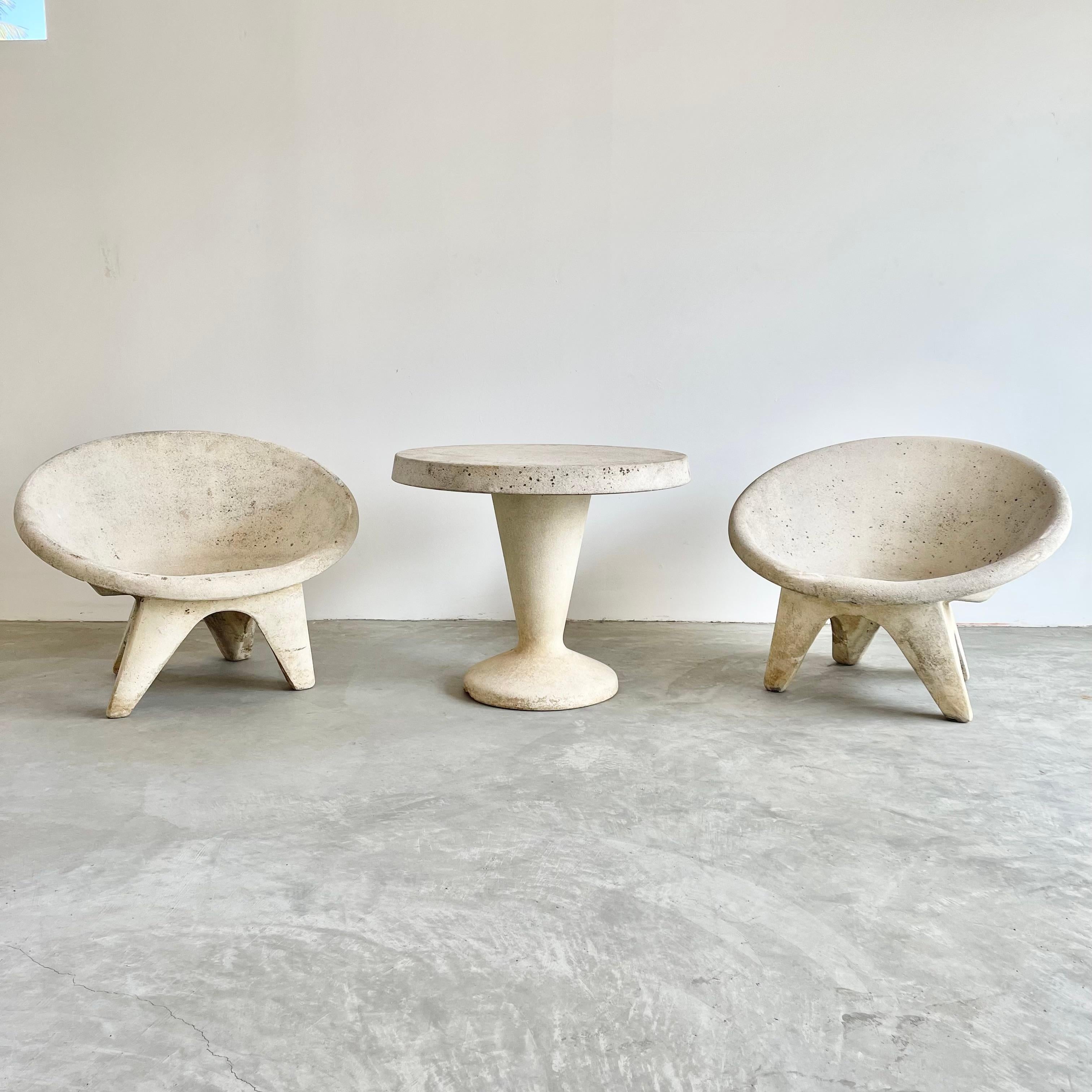 Sculptural Concrete Chairs and Table, 1960s Switzerland In Good Condition In Los Angeles, CA
