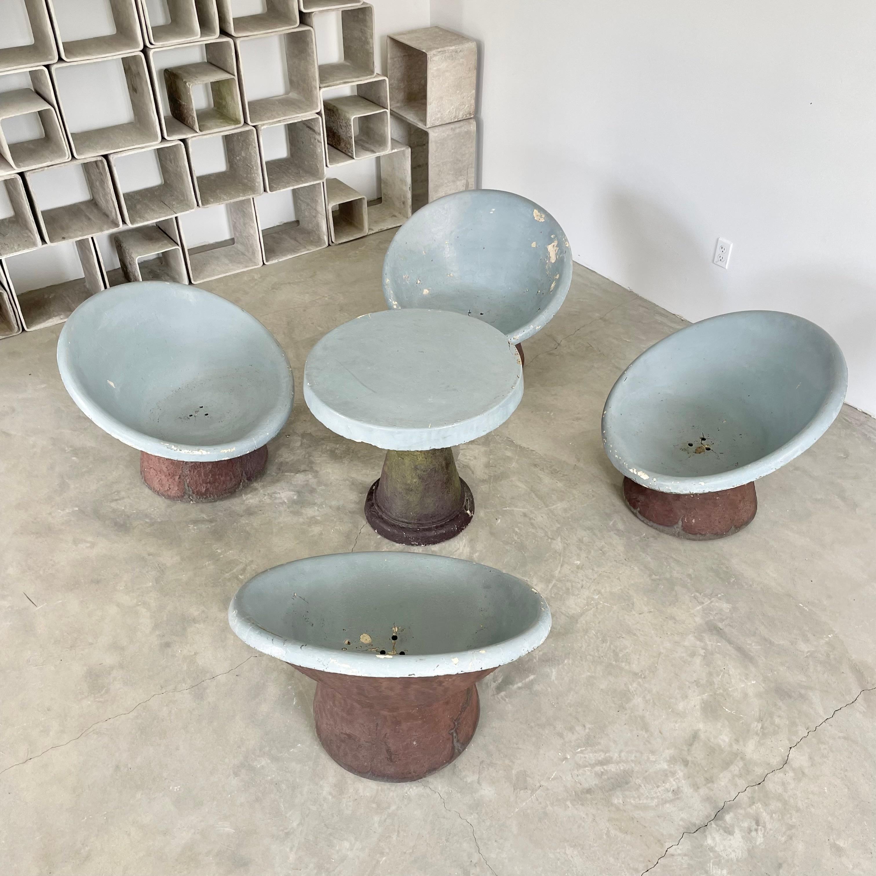 Sculptural Concrete Chairs and Table, 1960s, Switzerland In Good Condition For Sale In Los Angeles, CA