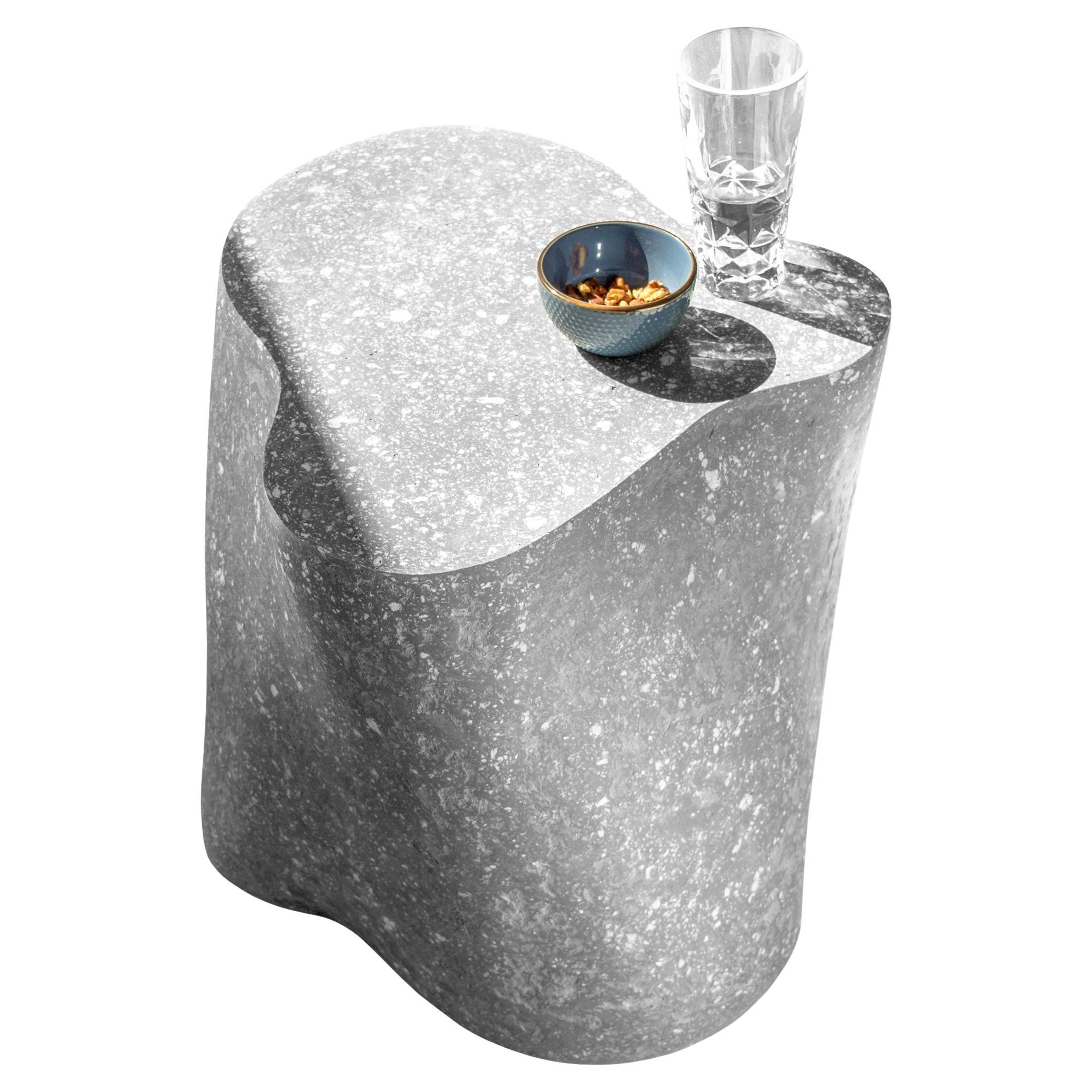 Sculptural Concrete Coffee Side Table, Light Gray Cement by Donatas Žukauskas For Sale