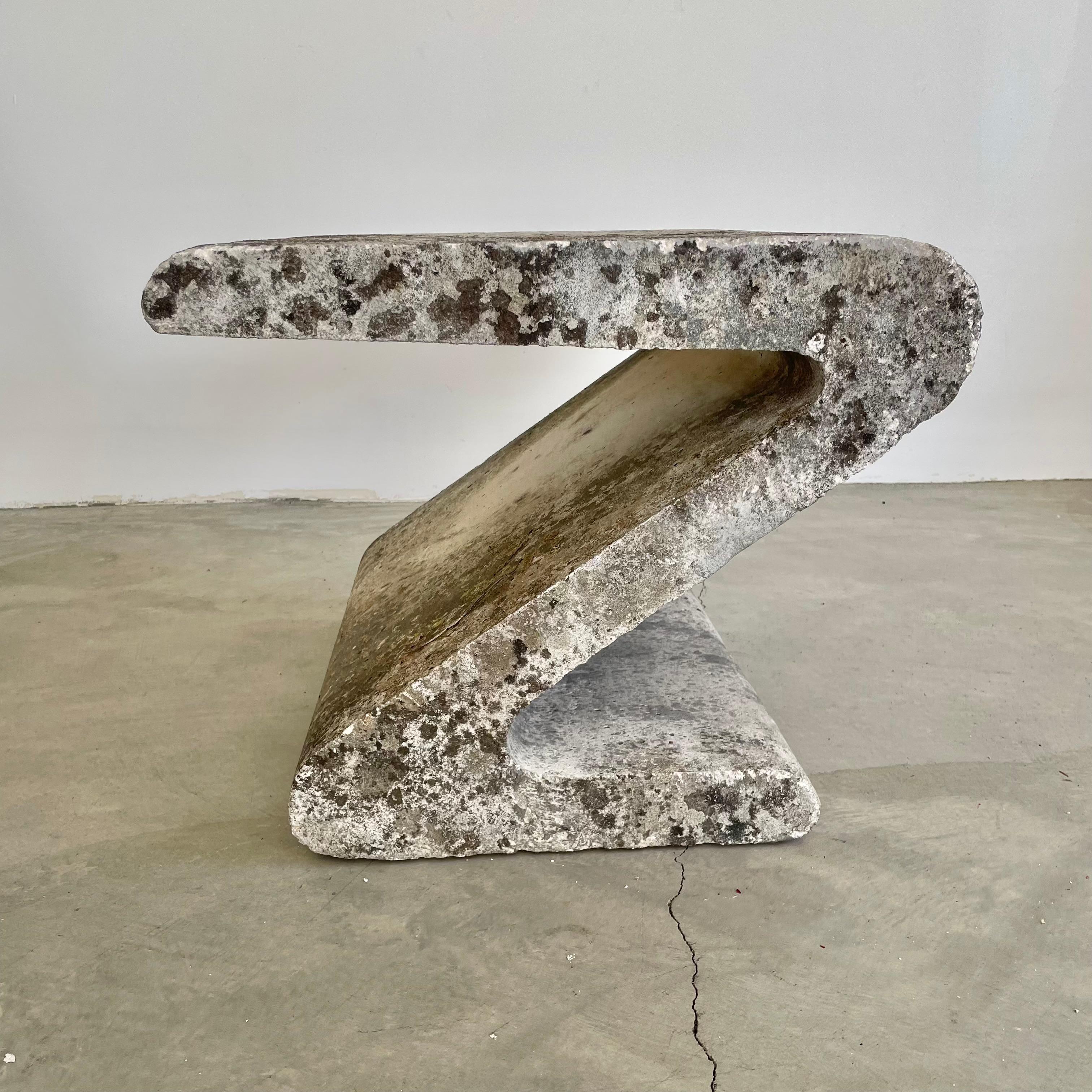 Sculptural Concrete Zig Zag Chair and Table, 1960s Switzerland 8