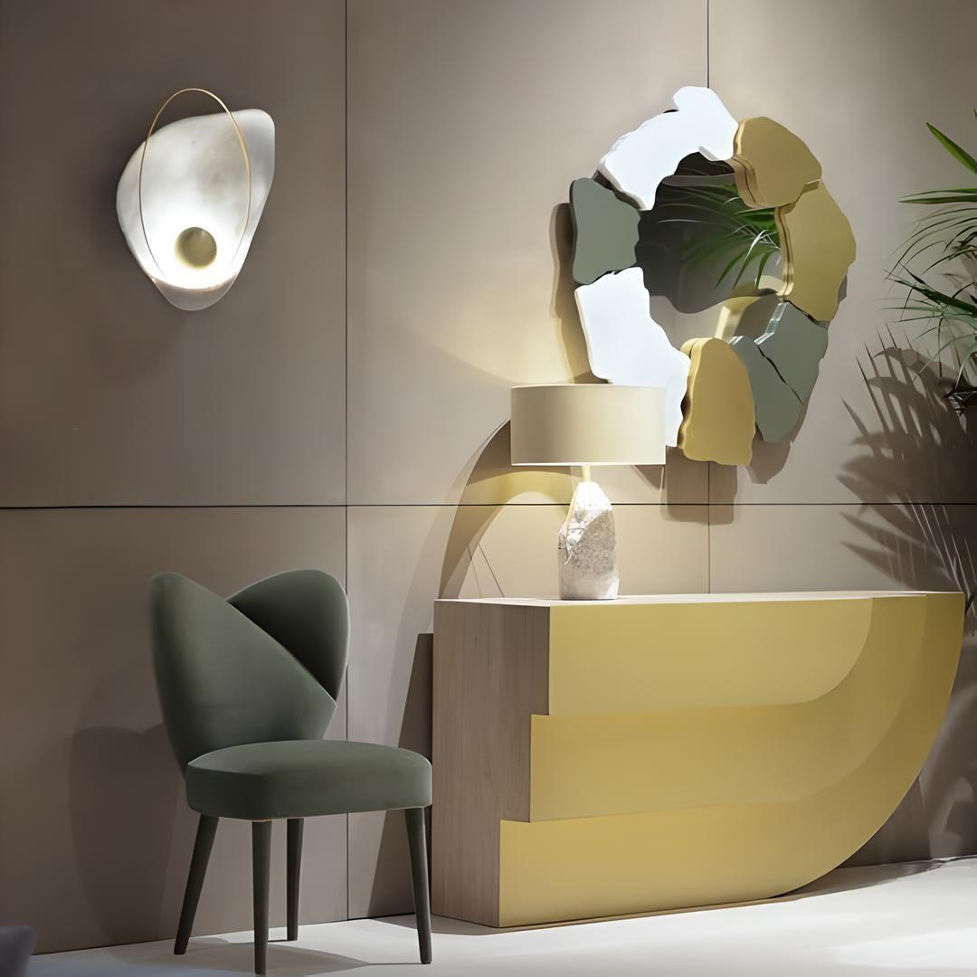 Portuguese Sculptural Console Customizable In Brushed Brass Layers & TRavertive For Sale