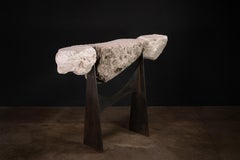 Sculptural Console from Volcanic Rock and Metal by Costantini, Fortezza in Stock