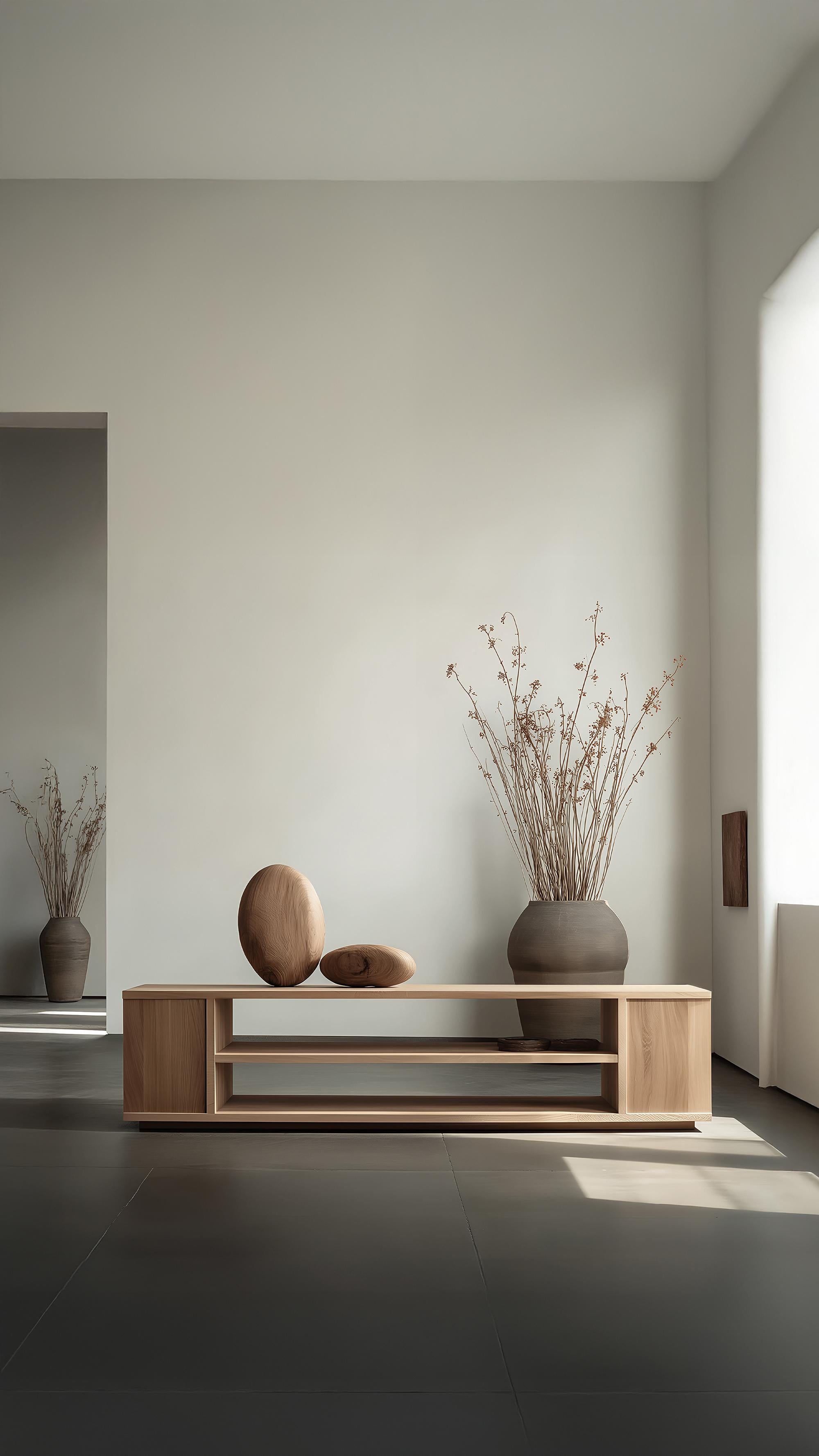 Mexican Sculptural Console Sereno No25, Wooden Minimal Piece by Joel Escalona For Sale