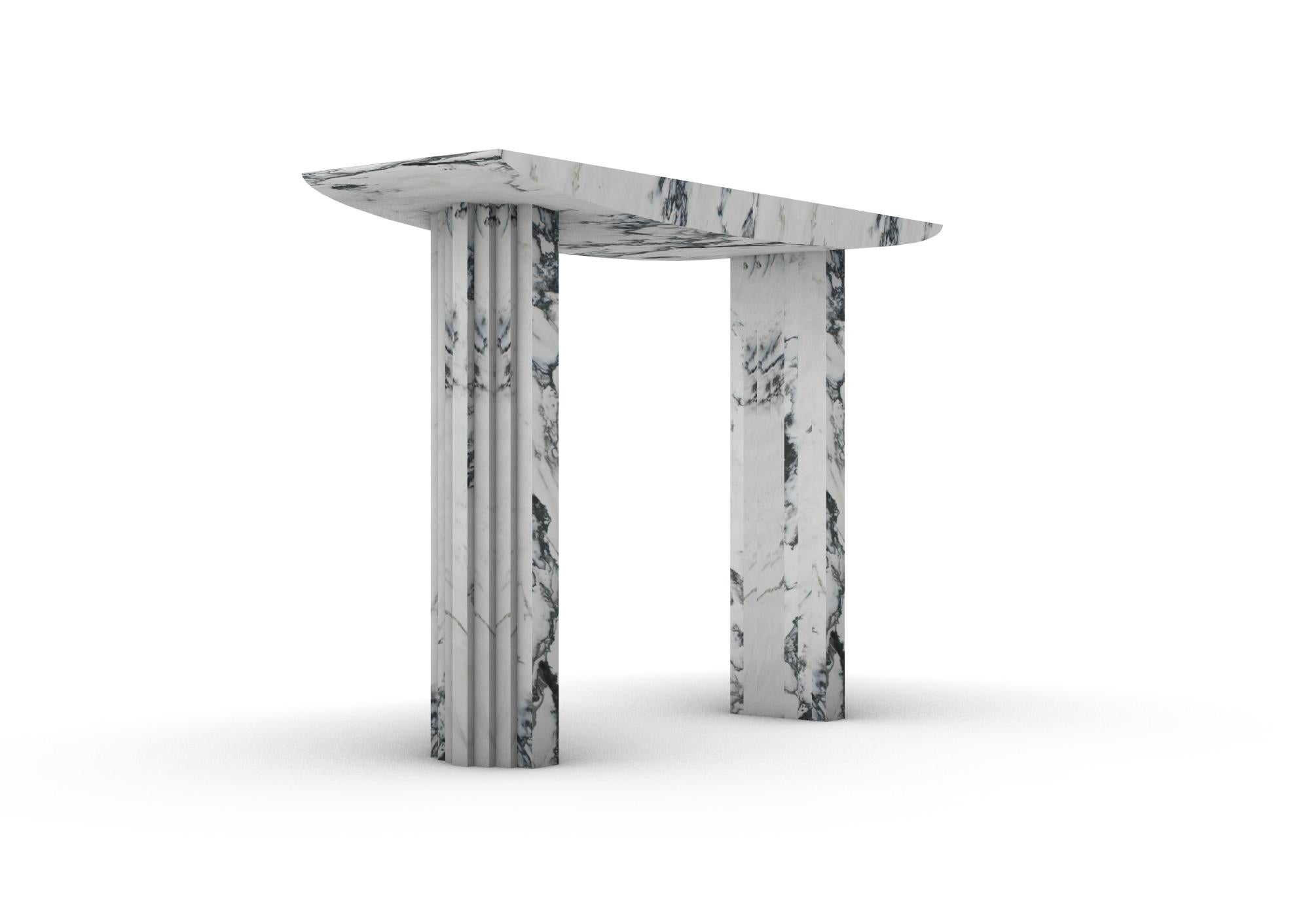 Sculptural Console table 0024c in Paonazzo marble by artist Desia Ava In New Condition For Sale In София, BG