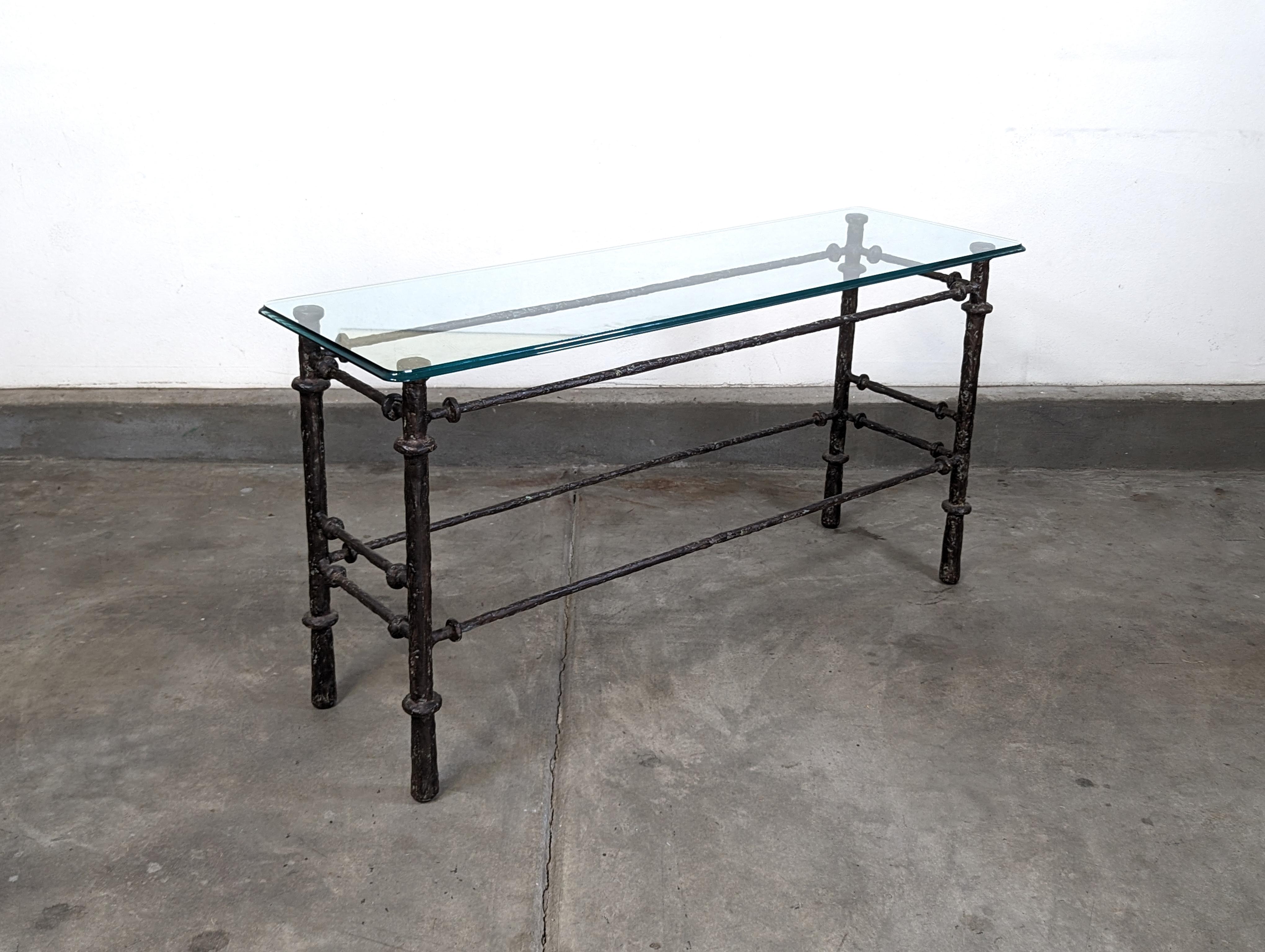 Sculptural Console Table Bronze Finish In the Manner of Diego Giacometti, c1970s For Sale 2