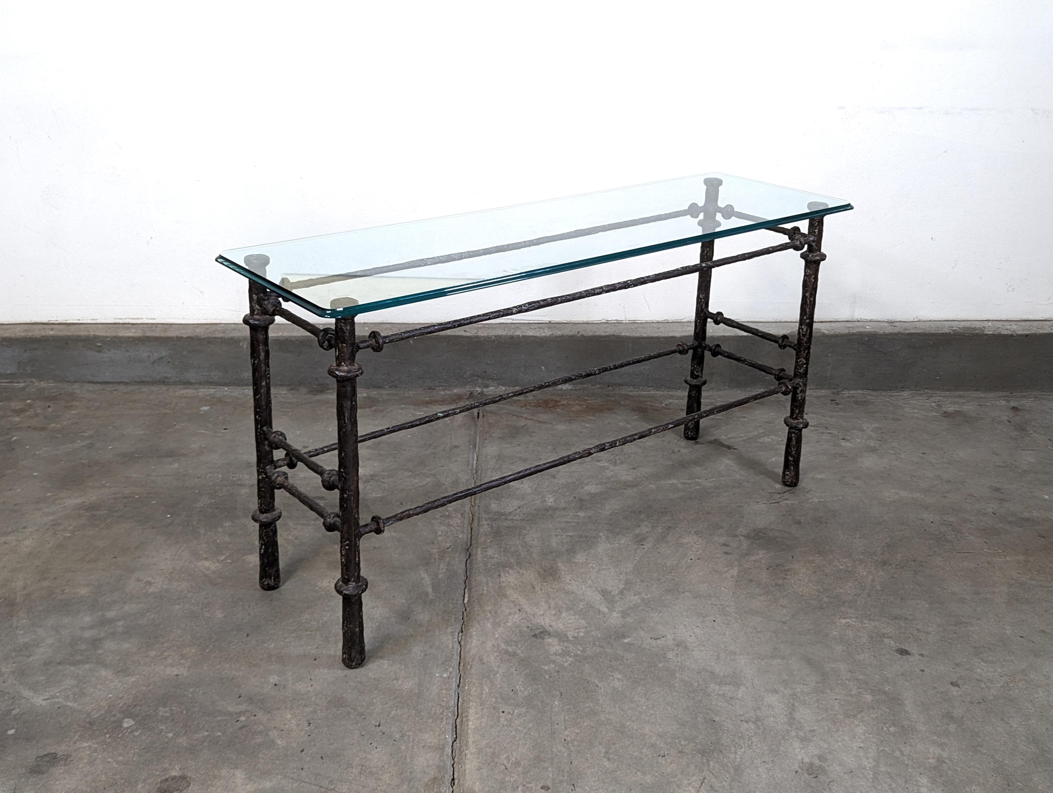 Sculptural Console Table Bronze Finish In the Manner of Diego Giacometti, c1970s For Sale 3