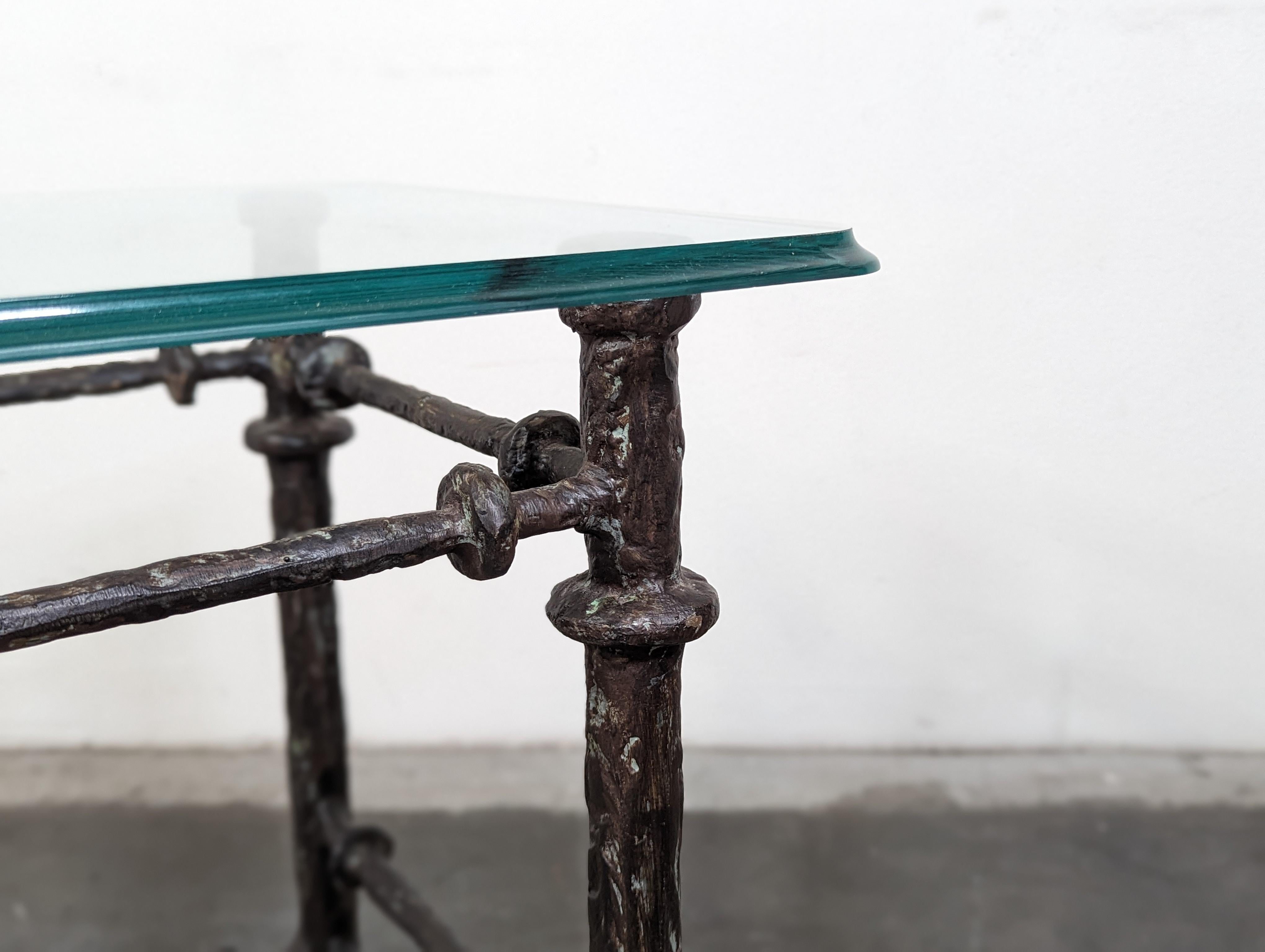 Late 20th Century Sculptural Console Table Bronze Finish In the Manner of Diego Giacometti, c1970s For Sale