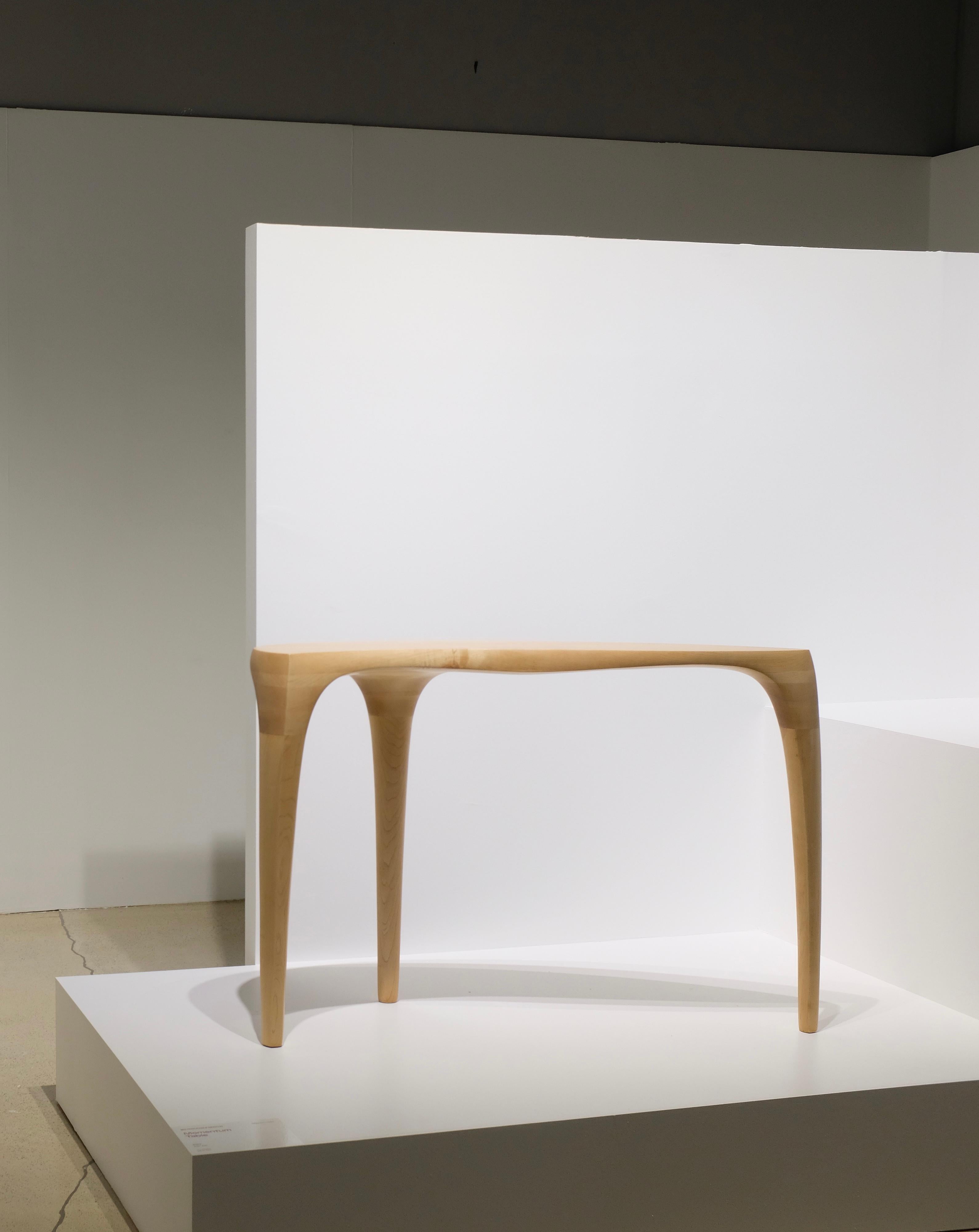 Sculptural Console Table in Hard Maple Wood - 'Momentum Table' by Soo Joo For Sale 2