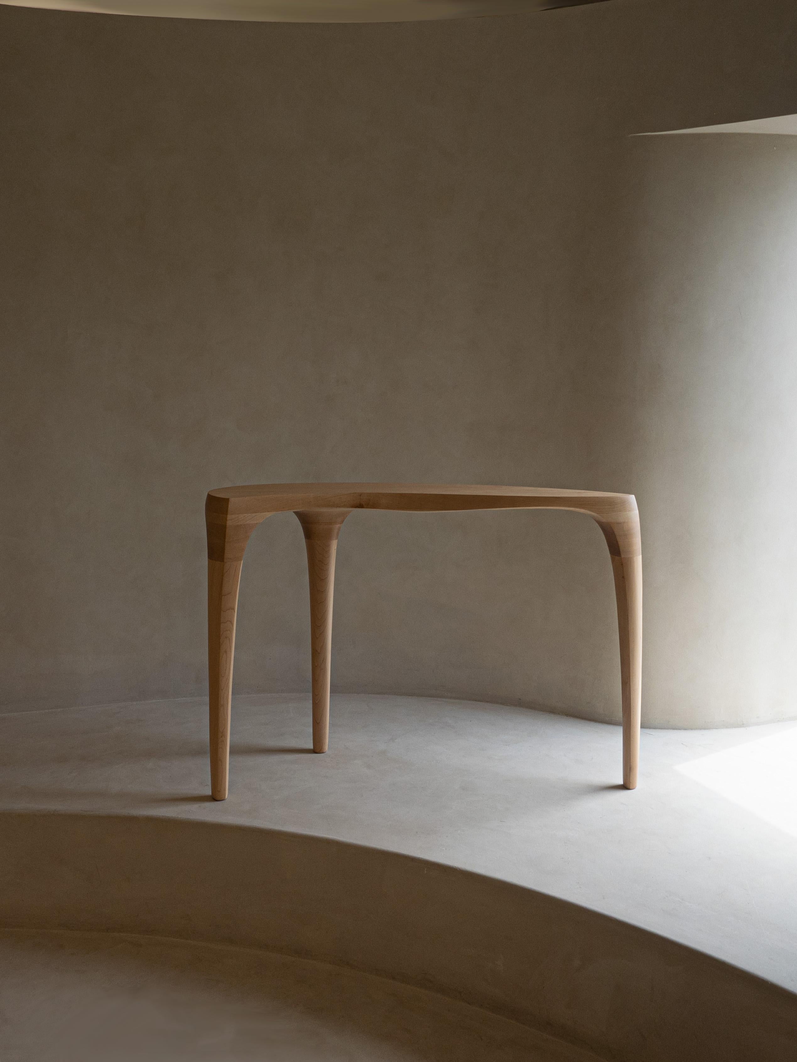 American Sculptural Console Table in Hard Maple Wood - 'Momentum Table' by Soo Joo For Sale