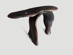 Sculptural Console Table or Desk by Andrianna Shamaris in Reclaimed Mahogany