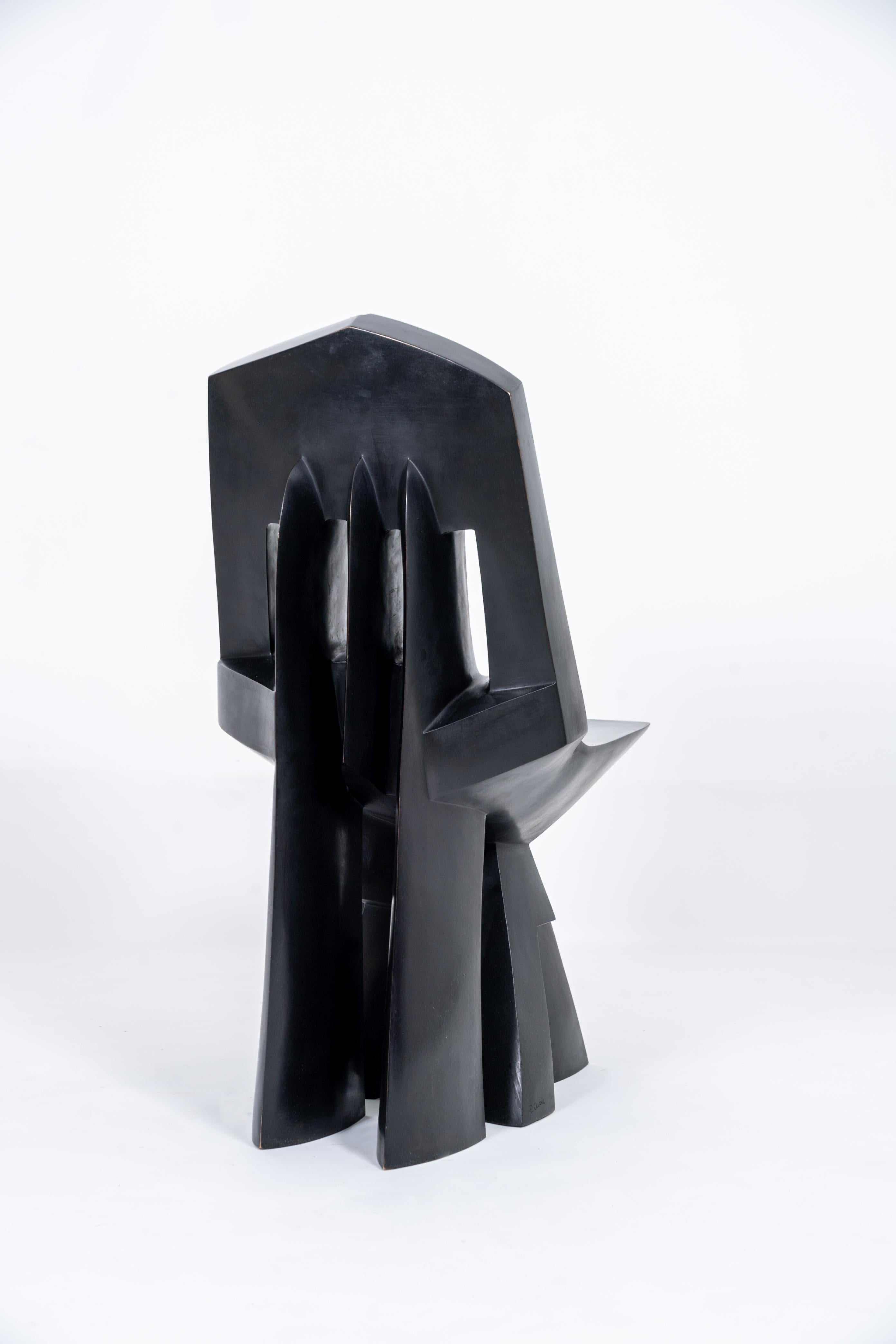 Silla escultórica contemporánea de bronce de Parvine Curie en venta 2