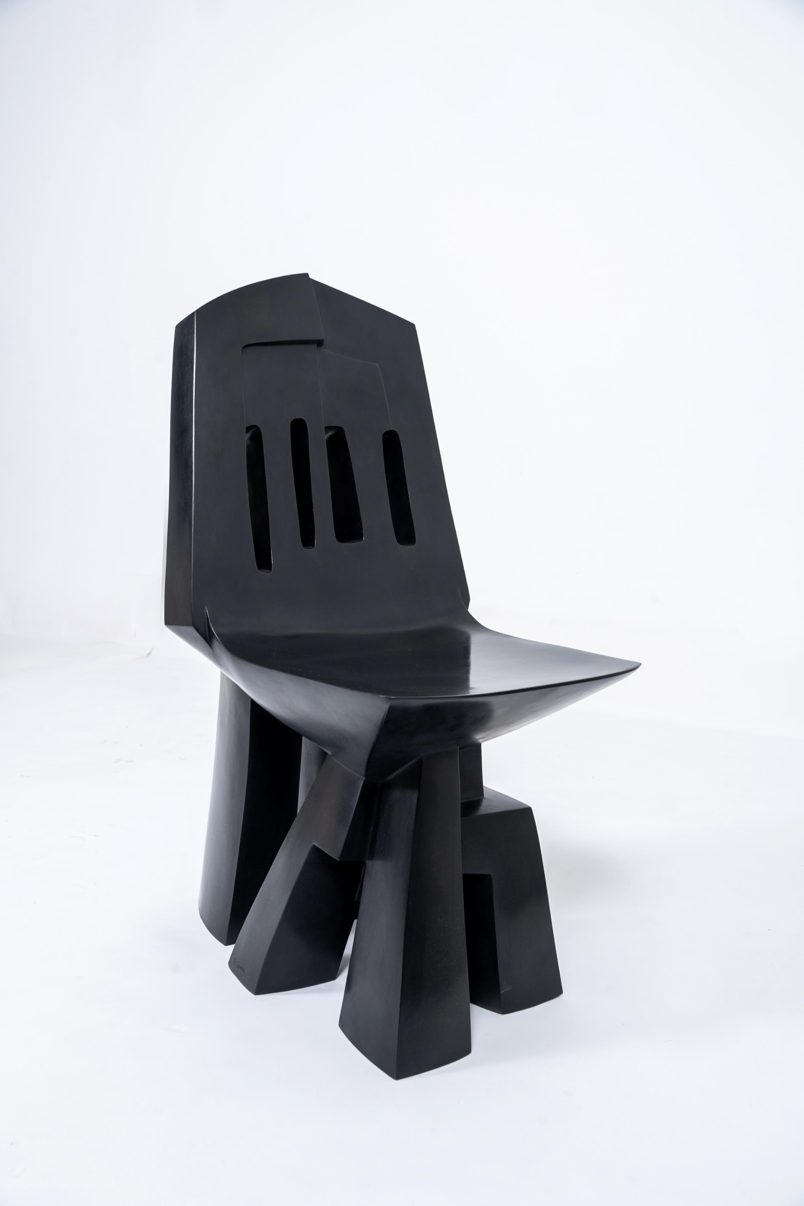 Silla escultórica contemporánea de bronce de Parvine Curie Posmoderno en venta