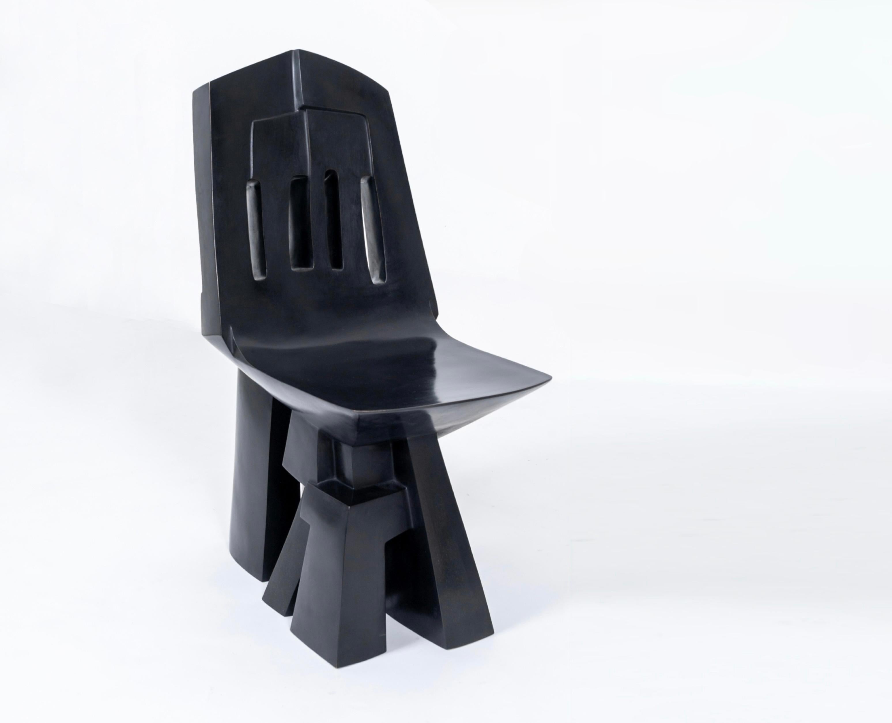 Silla escultórica contemporánea de bronce de Parvine Curie Francés en venta