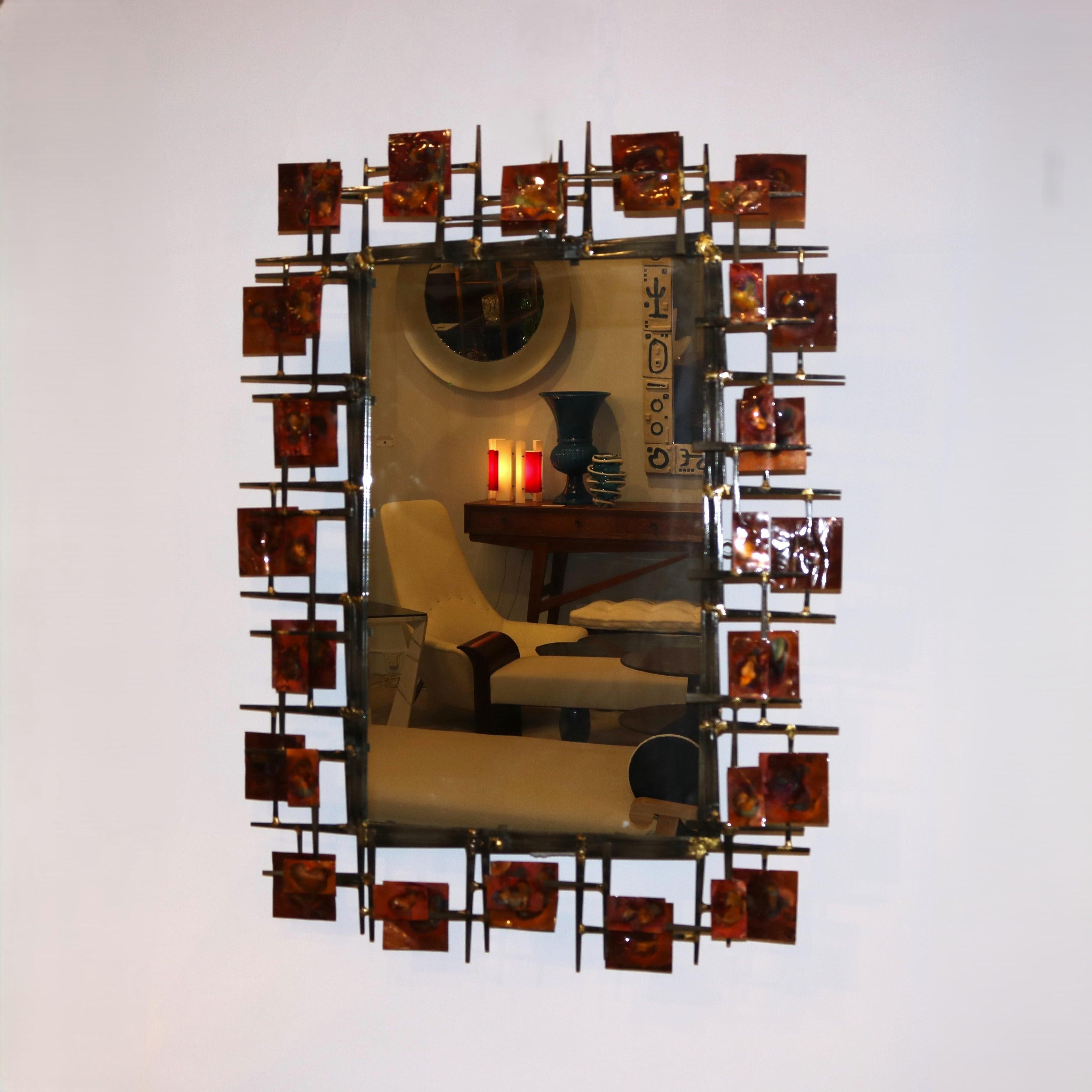 Miroir sculptural Contemporary Brutalist en vente 2