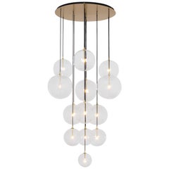 Cluster 13 Mix Brass Chandelier by Schwung