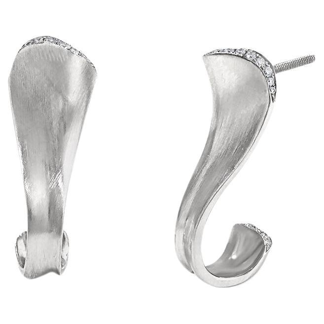 Sculptural Contemporary Couture Platinum, Verism Earrings by Ashley Childs For Sale