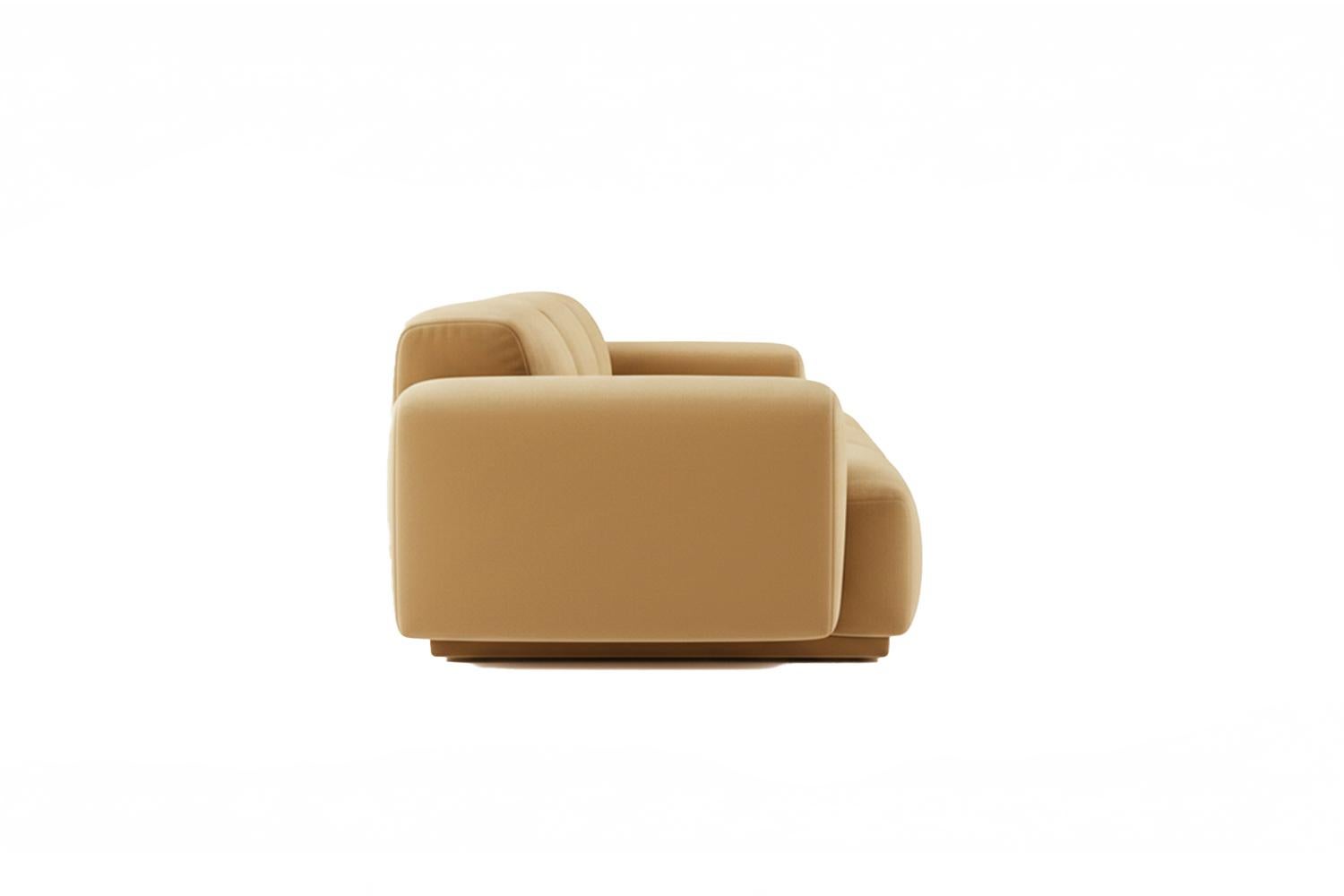 Moderno Divano modulare scultoreo in velluto color crema Abundancia in vendita