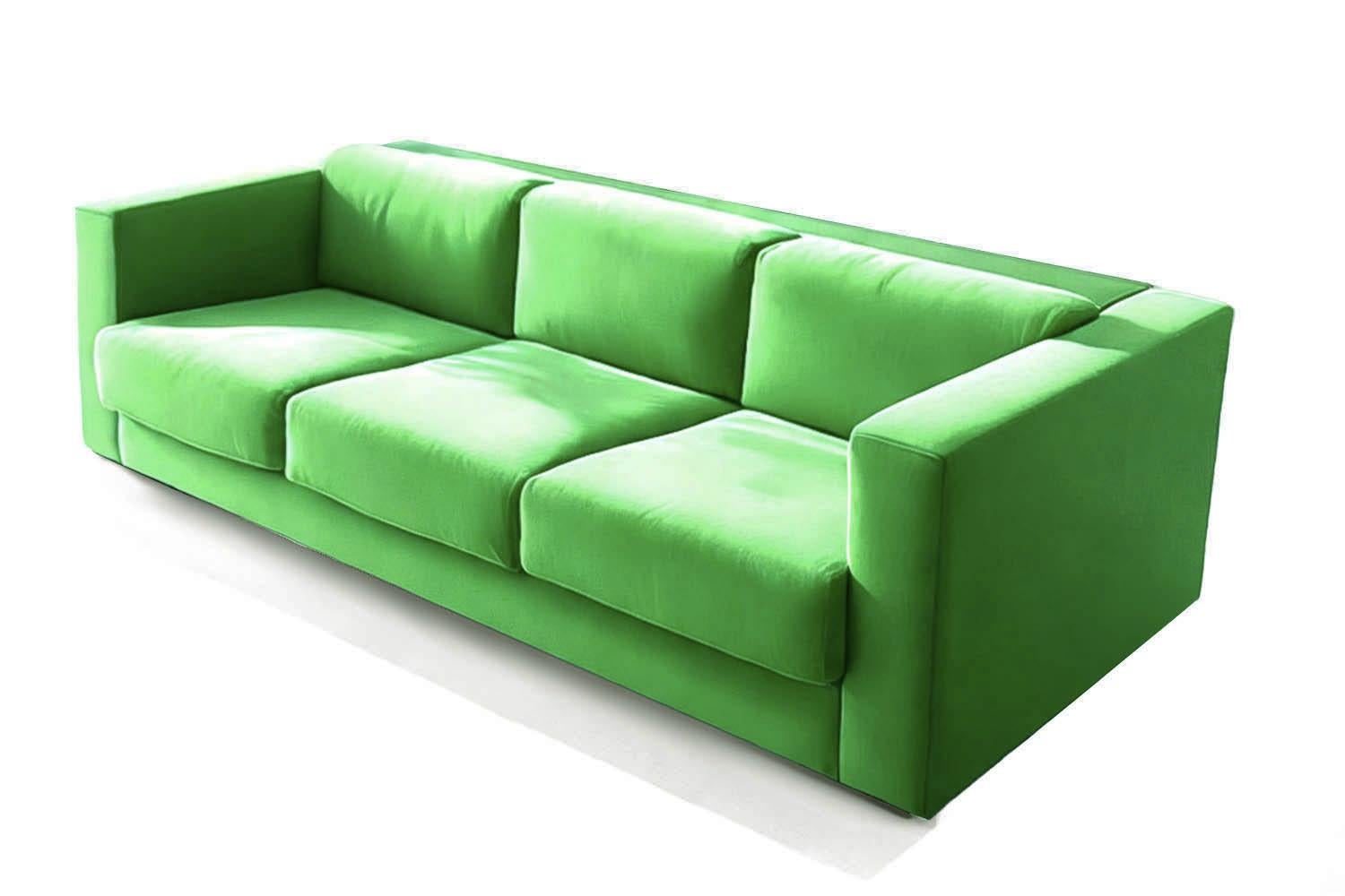 Skulpturales zeitgenössisches Sofa aus smaragdgrünem Samt Revolución (Moderne) im Angebot