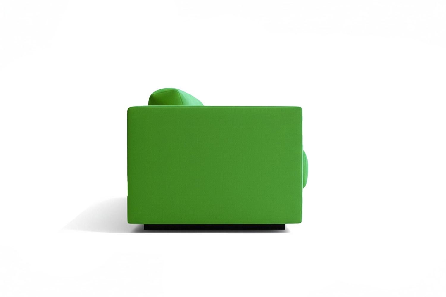 Moderno Divano scultoreo contemporaneo in velluto verde smeraldo Revolución in vendita