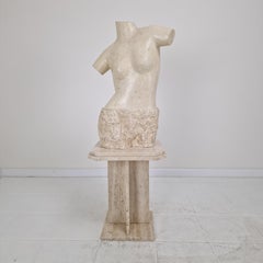 Sculptural Contemporary Female Torso Crafted from Layered Reclaimed Mactan Stone