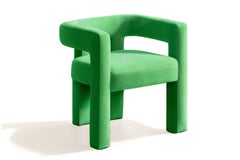 Postmodern Memphis Style Green Velvet Armchair Brutal