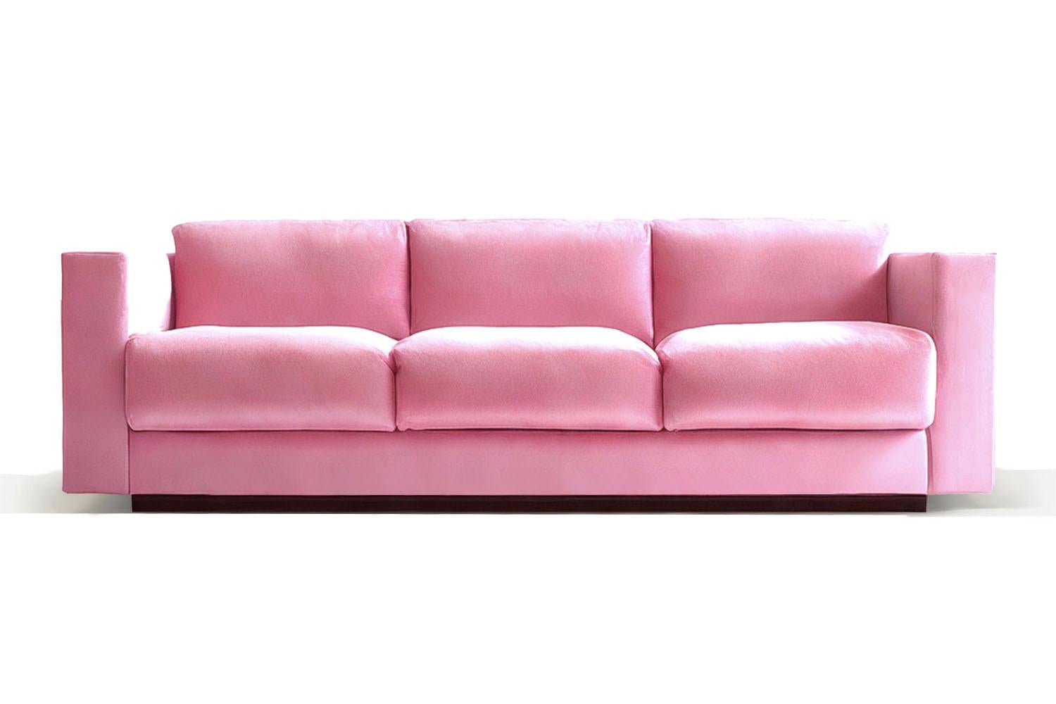 Skulpturales Sofa Revolución, rosa und schwarzer Samt lackiert (21. Jahrhundert und zeitgenössisch) im Angebot