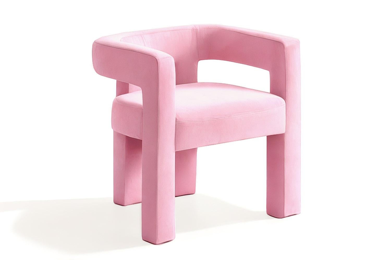 The Brutal Armchair is a celebration of radical form and unapologetic presence. With its chunky silhouette, bold cylindrical legs, and striking cut-out backrest, it fuses brutalist architecture with soft, inviting tactility. The result is a