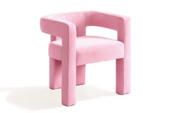 Postmodern Memphis Style Pink Velvet Armchair Brutal