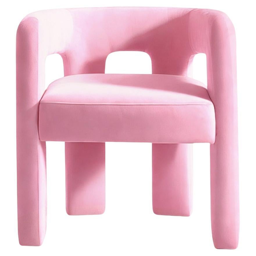 Sculptural Contemporary Pink Velvet Armchair Brutal For Sale