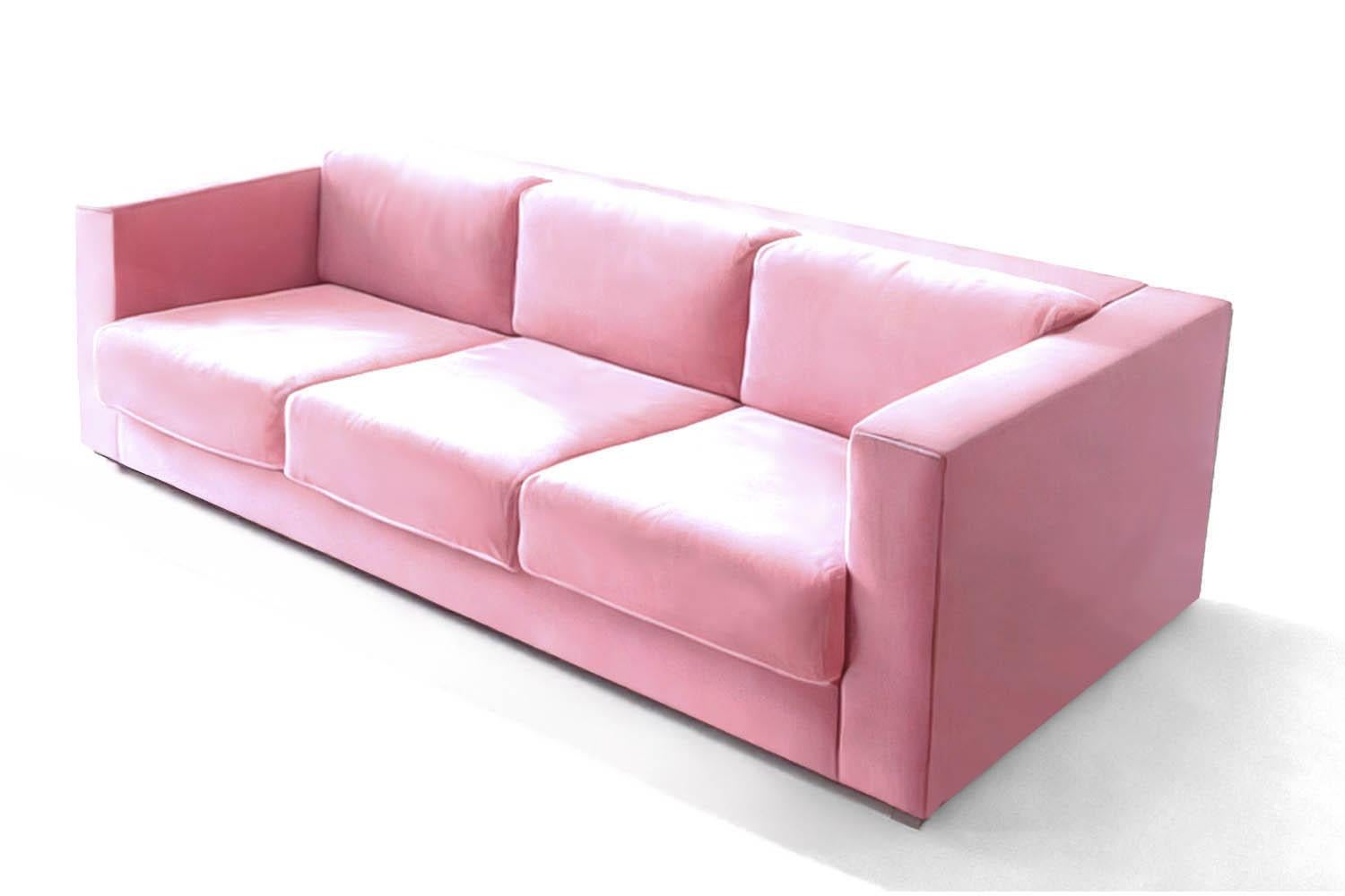 Skulpturales Sofa aus rosa Samt Revolución (Moderne) im Angebot