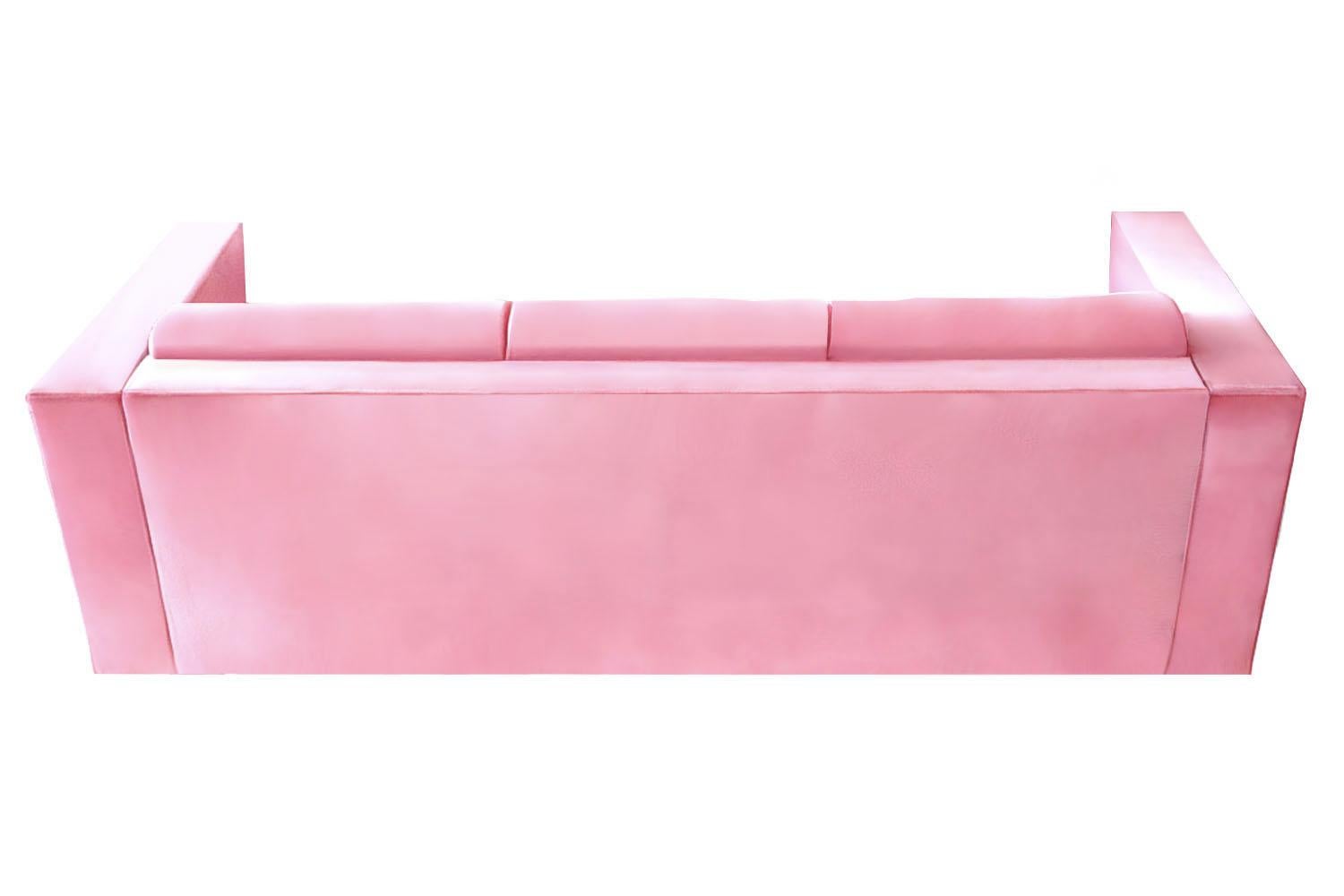 Skulpturales Sofa aus rosa Samt Revolución (Spanisch) im Angebot