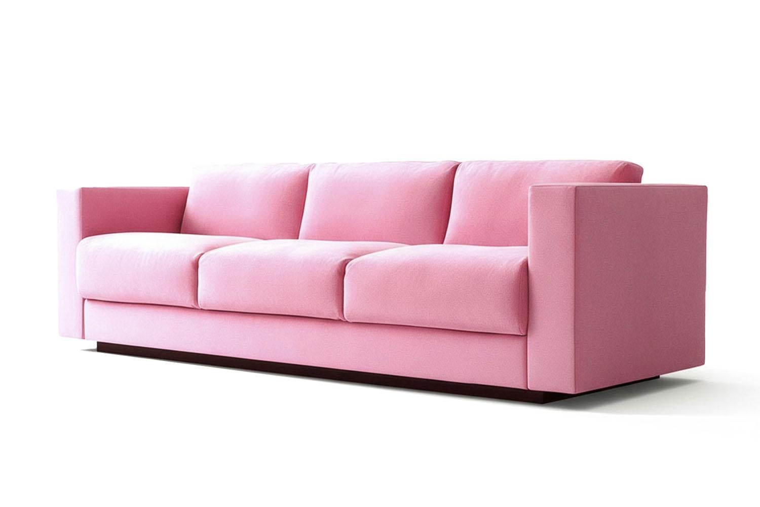 Escultural Sofá Contemporáneo de Terciopelo Rosa Revolución Moderno en venta