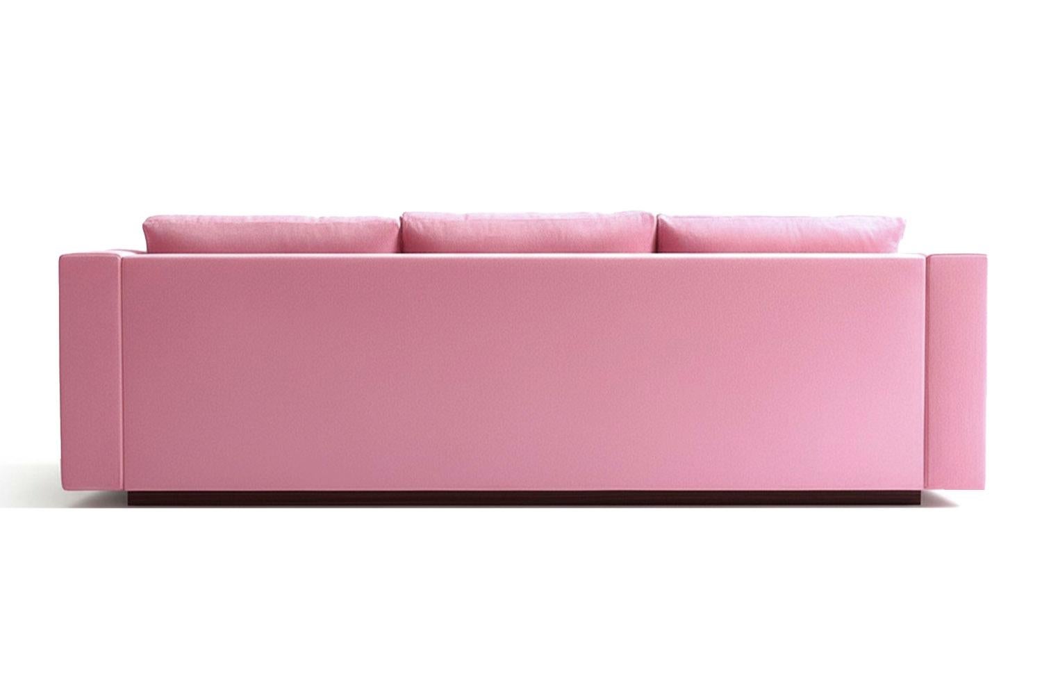 Escultural Sofá Contemporáneo de Terciopelo Rosa Revolución Español en venta