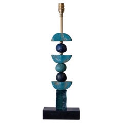Sculptural, Contemporary Table Lamp, Blue, Green & Teal by Margit Wittig