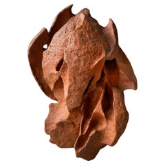 Jarrón escultórico contemporáneo de terracota Chamotte sin esmaltar Pinzel Rojo by Voznicki