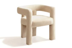 Postmodern Memphis Style White Bouclé Armchair Brutal