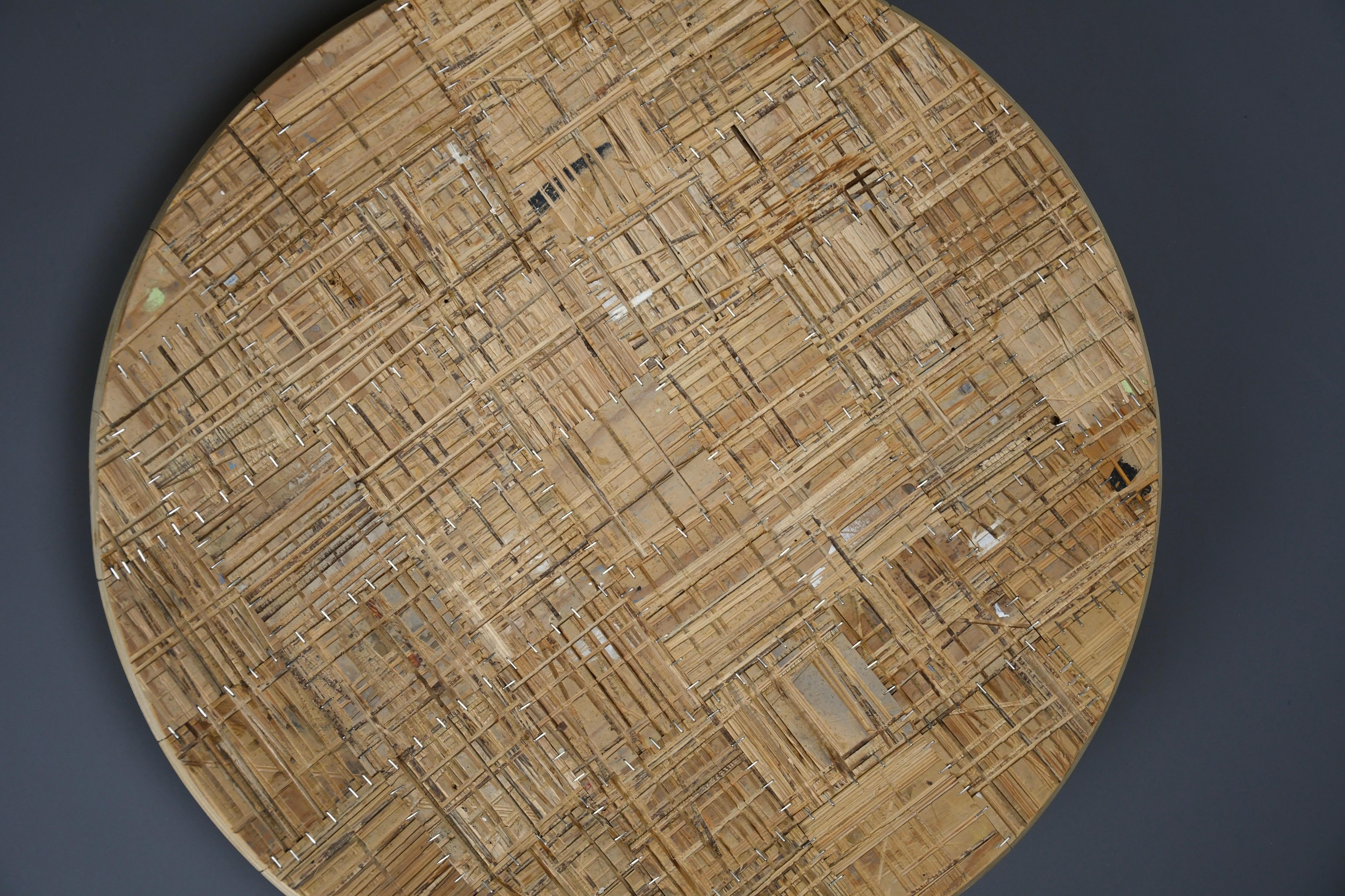Métal Centre sculptural en bois contemporain ou pièce d'art par Rik David 2001 en vente