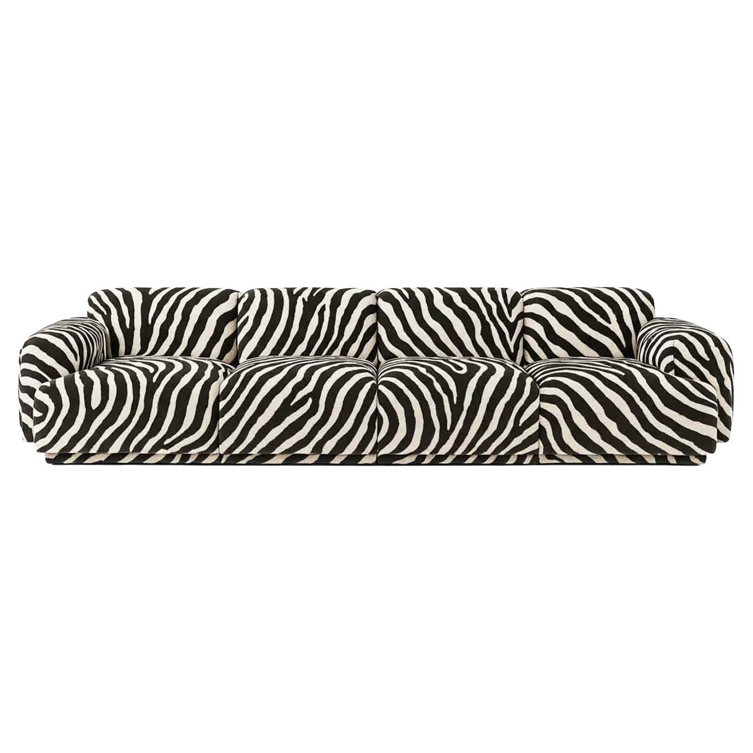 Sculptural Contemporary Zebra-Patterned Modular Sofa Abundancia For Sale
